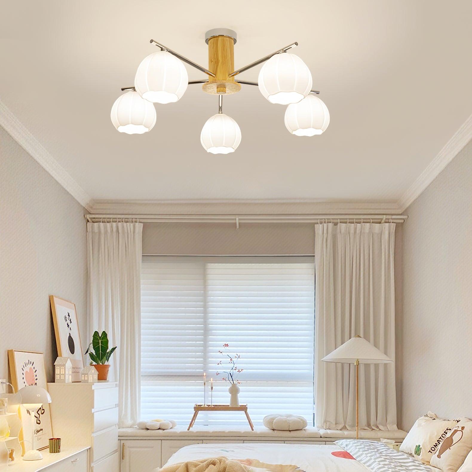 Ezoror Nordic Art Flower Buds Glass Ceiling Lamp-Neutral Decor