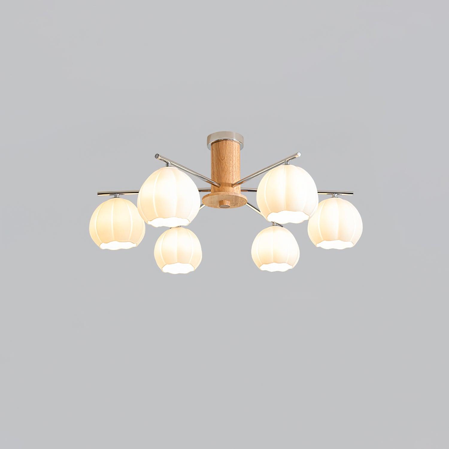 Ezoror Nordic Art Flower Buds Glass Ceiling Lamp-Neutral Decor