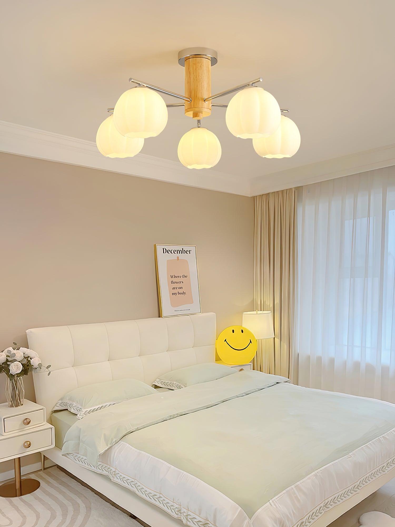 Ezoror Nordic Art Flower Buds Glass Ceiling Lamp-Neutral Decor