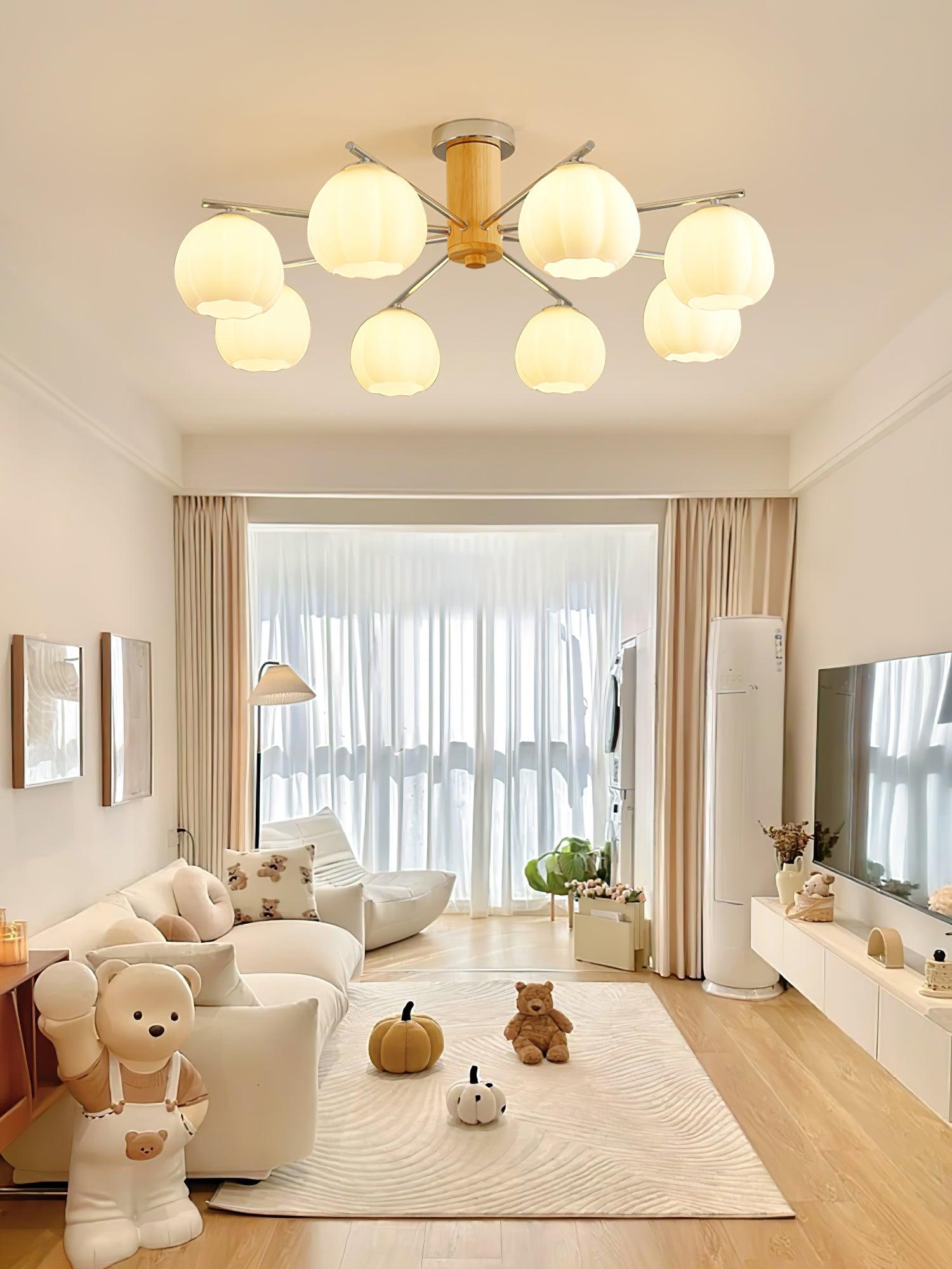 Ezoror Nordic Art Flower Buds Glass Ceiling Lamp-Neutral Decor