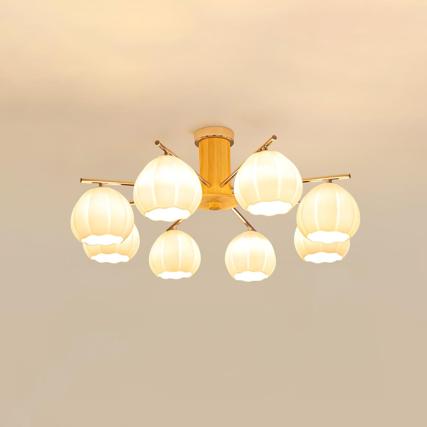 Ezoror Nordic Art Flower Buds Glass Ceiling Lamp-Neutral Decor