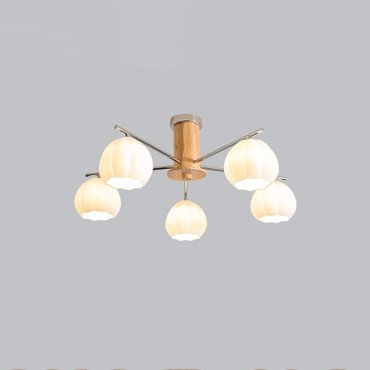Ezoror Nordic Art Flower Buds Glass Ceiling Lamp-Neutral Decor
