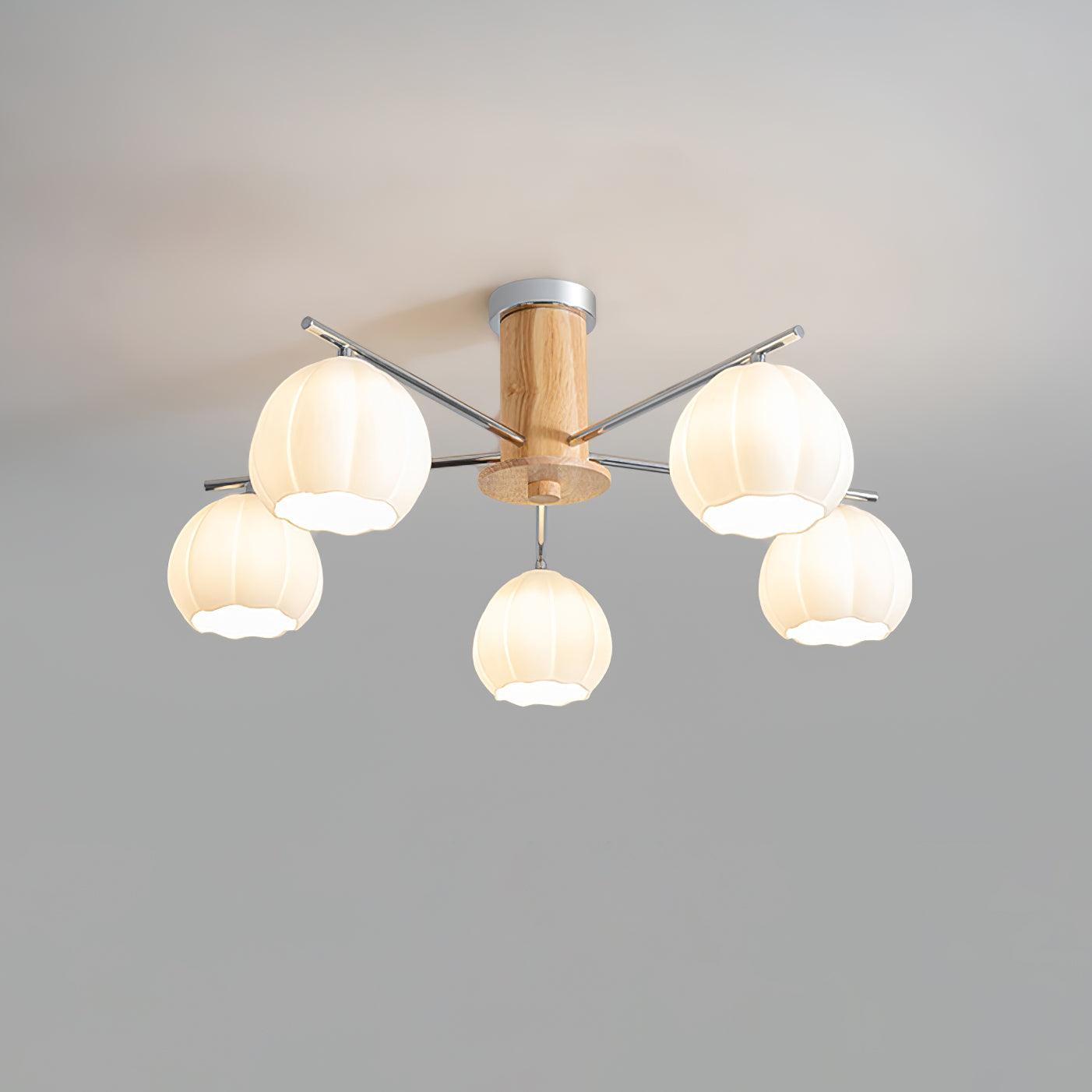 Ezoror Nordic Art Flower Buds Glass Ceiling Lamp-Neutral Decor