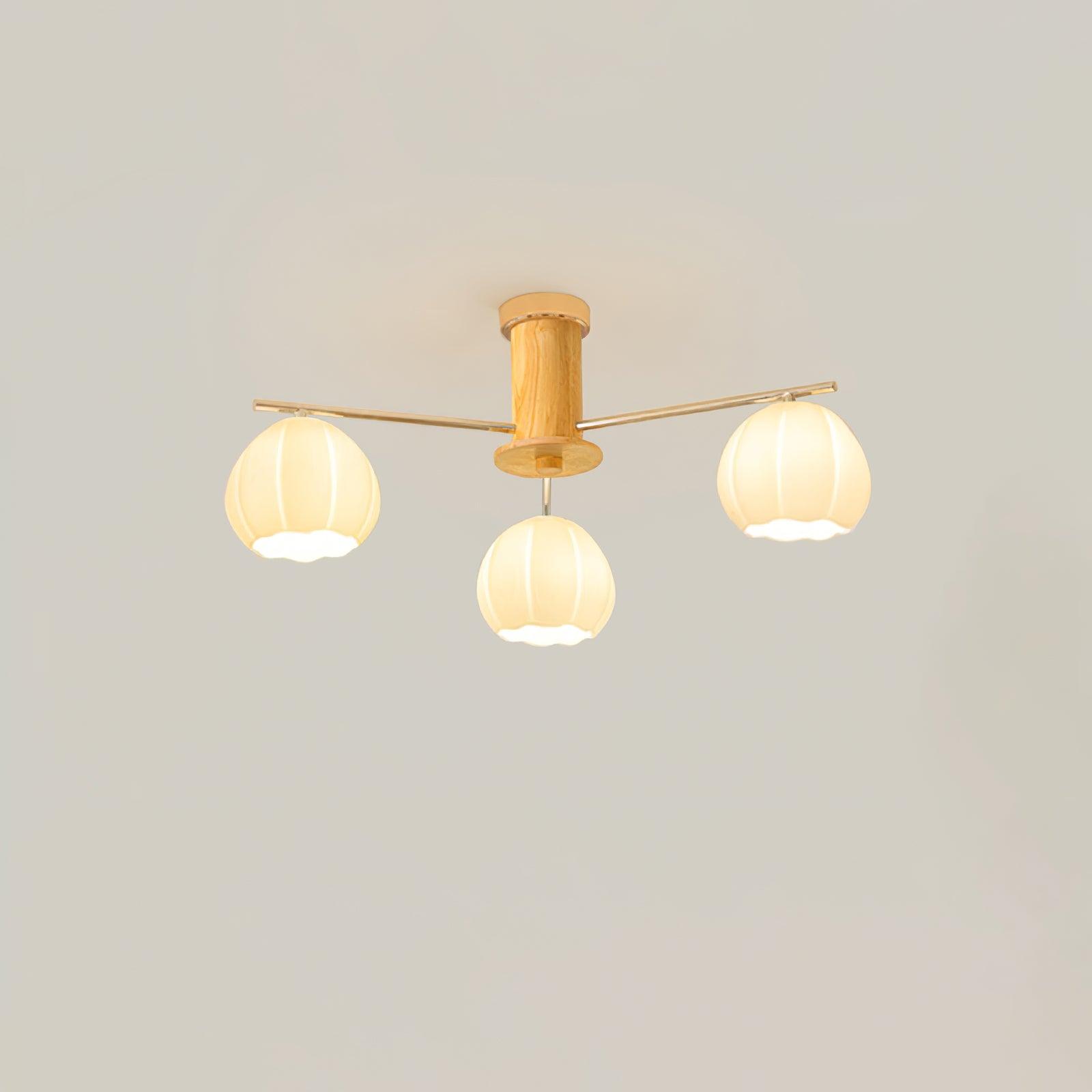 Ezoror Nordic Art Flower Buds Glass Ceiling Lamp-Neutral Decor