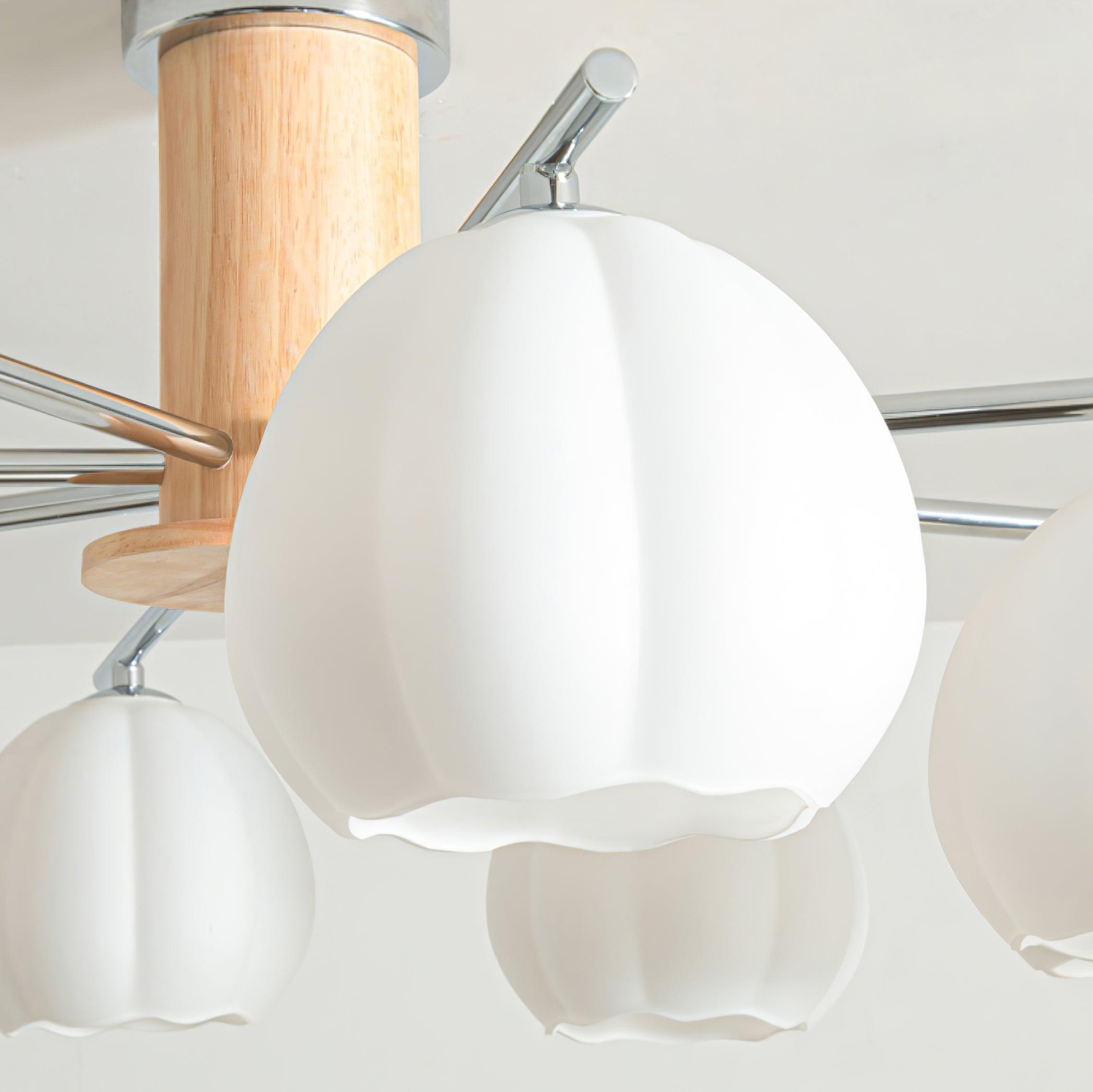 Ezoror Nordic Art Flower Buds Glass Ceiling Lamp-Neutral Decor