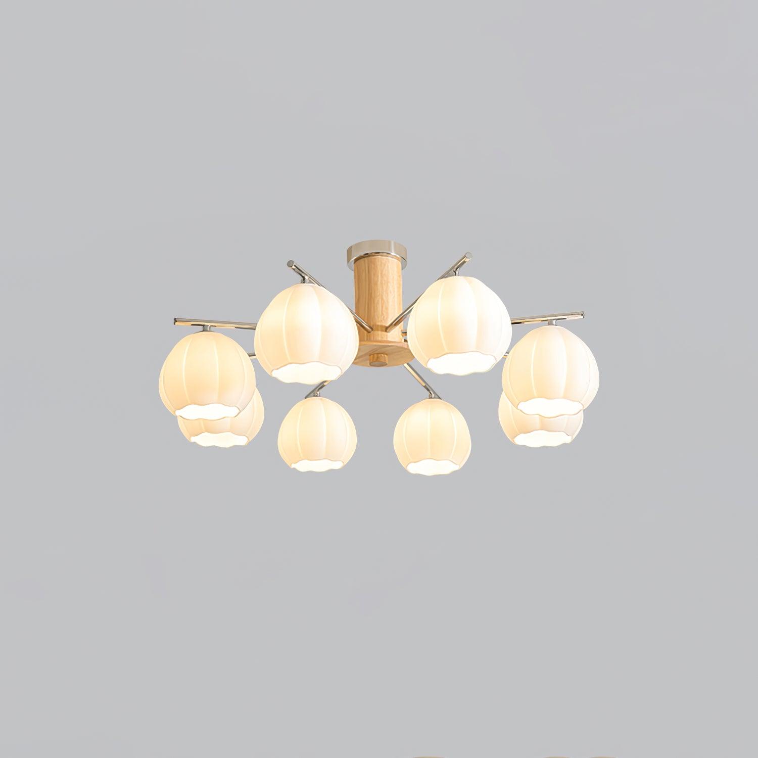 Ezoror Nordic Art Flower Buds Glass Ceiling Lamp-Neutral Decor