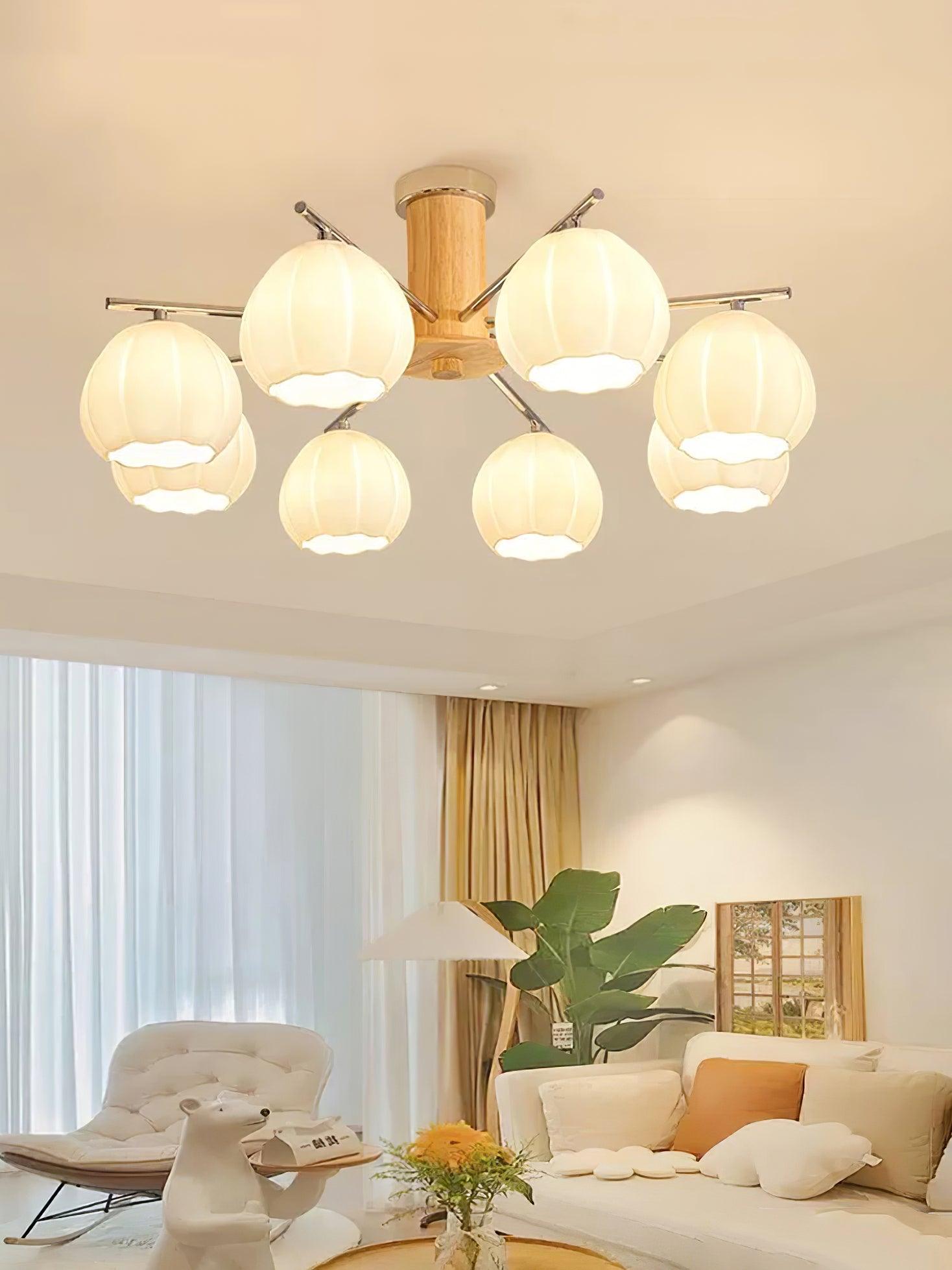 Ezoror Nordic Art Flower Buds Glass Ceiling Lamp-Neutral Decor