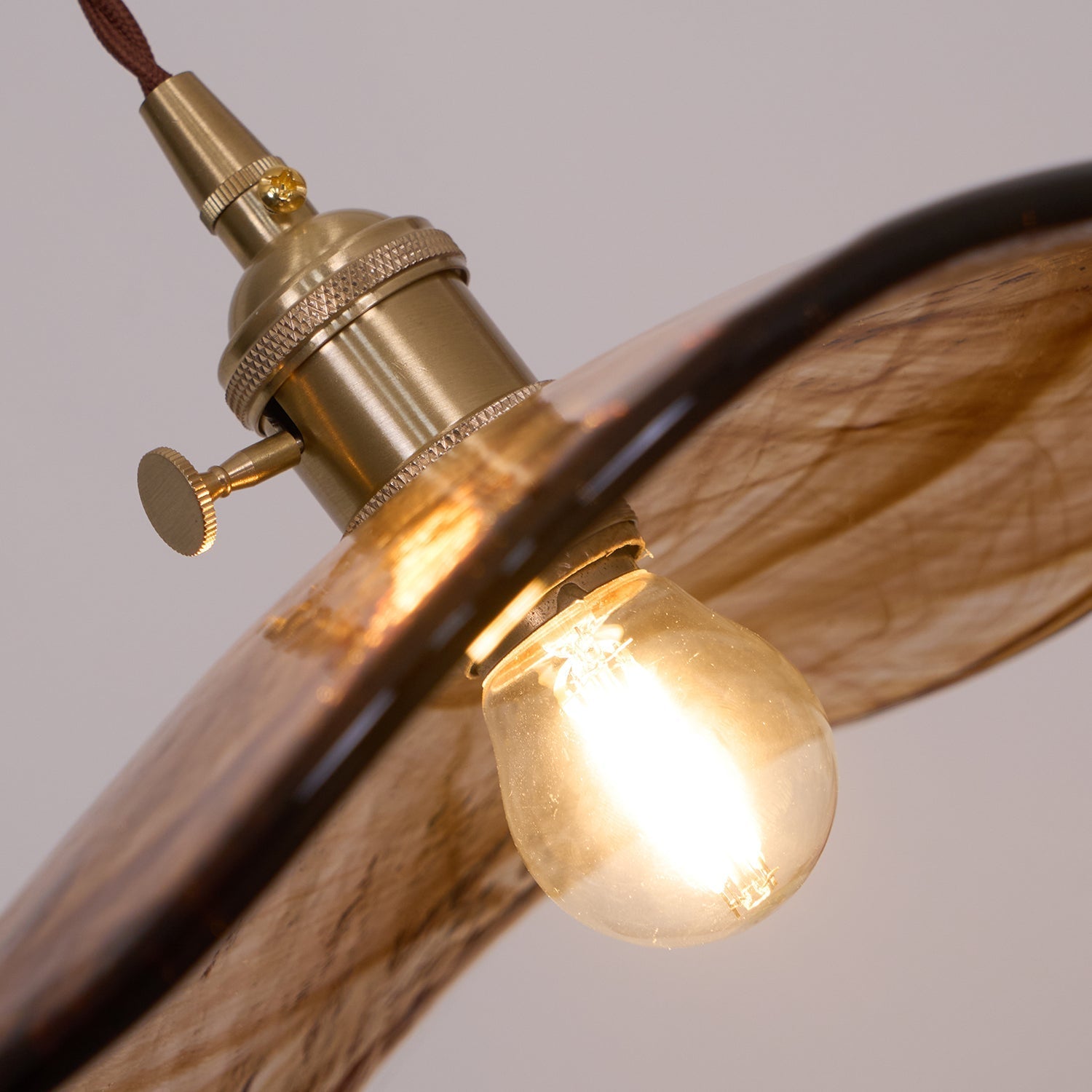 Hildes Art Flower Petal Swag Brass Glass Pendant Light-Neutral Decor