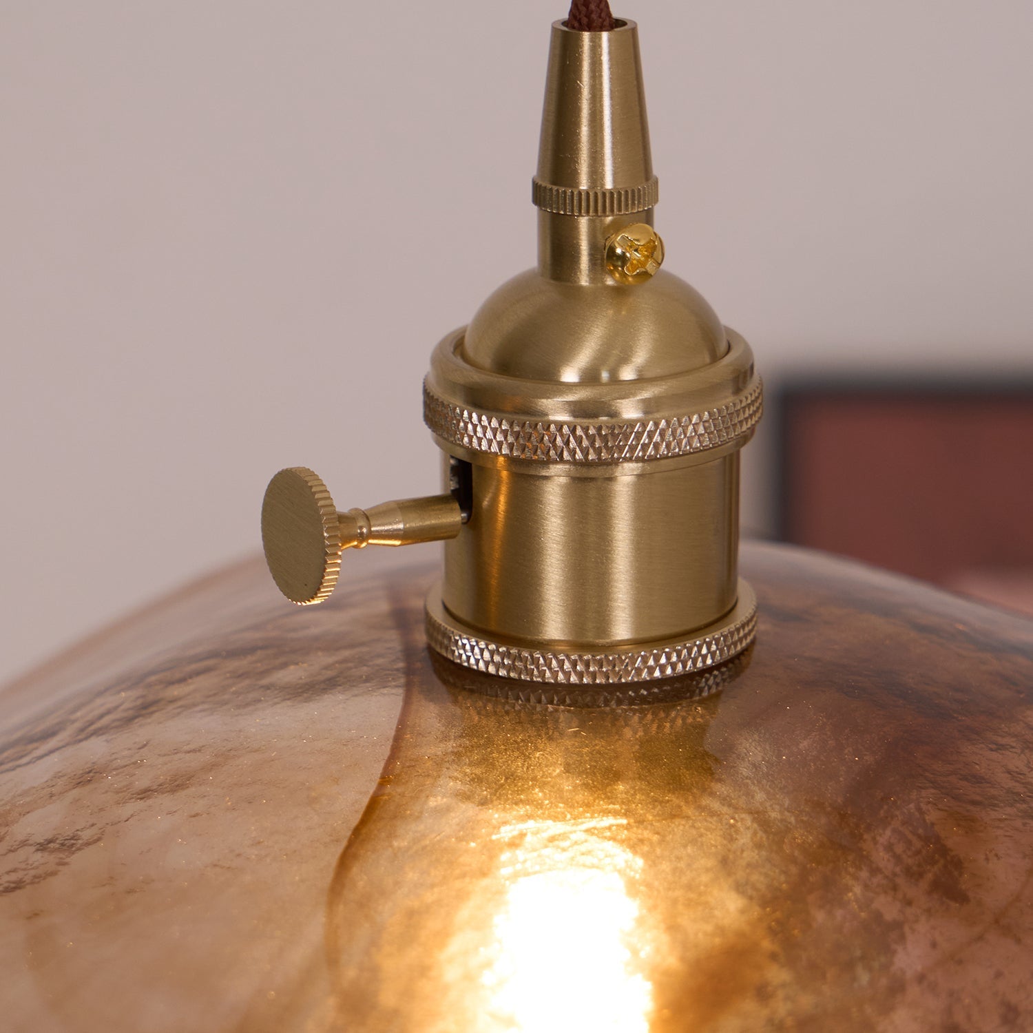 Hildes Art Flower Petal Swag Brass Glass Pendant Light-Neutral Decor