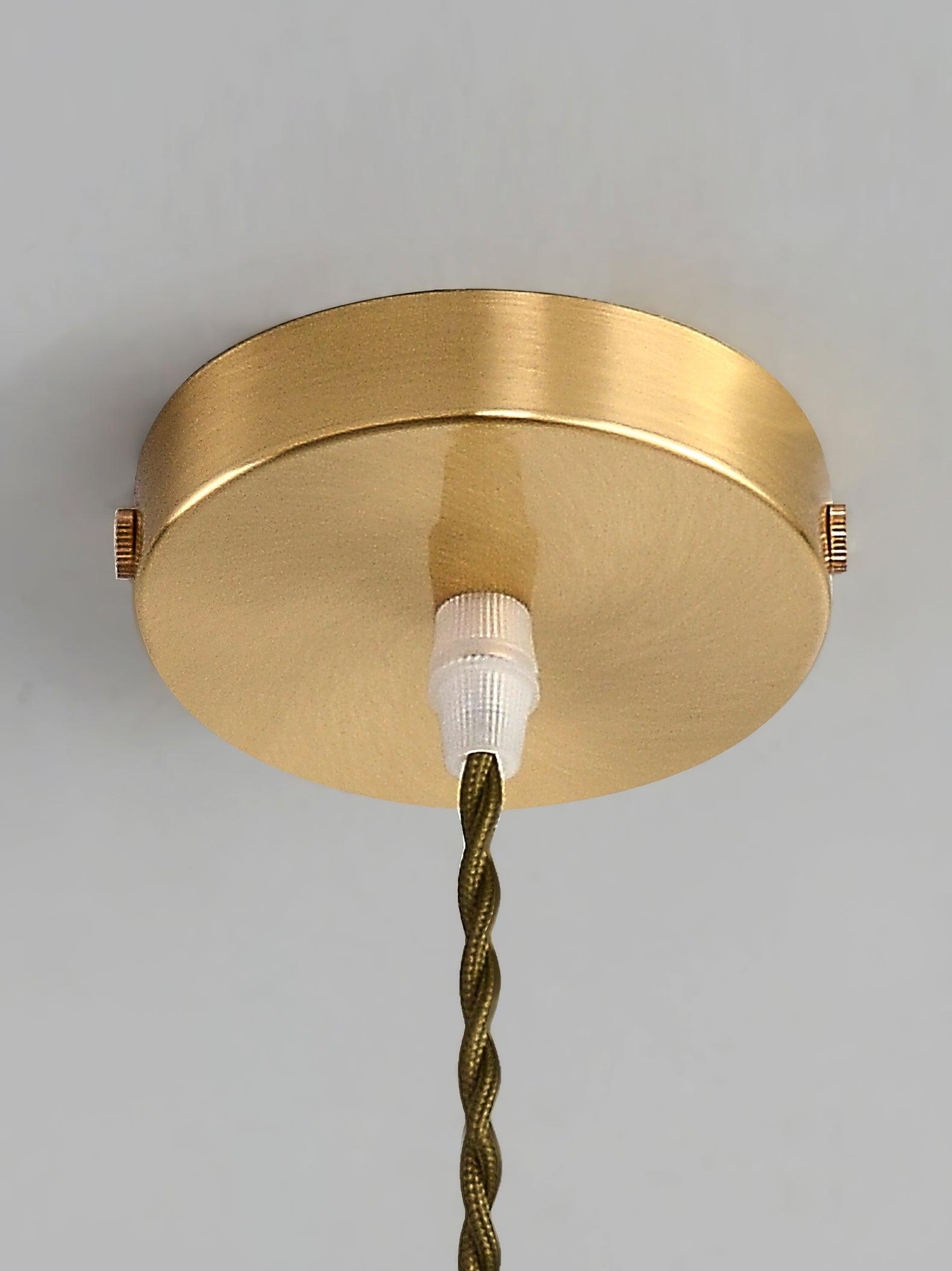 Hildes Art Flower Petal Swag Brass Glass Pendant Light-Neutral Decor