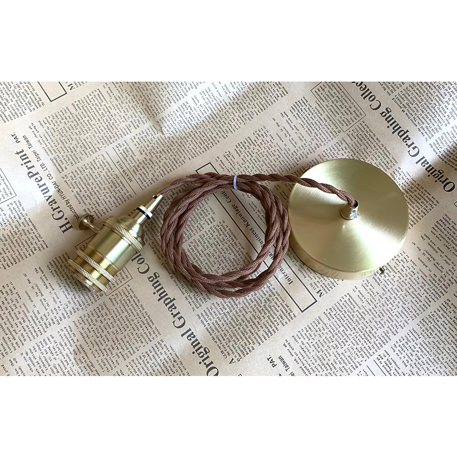 Hildes Art Flower Petal Swag Brass Glass Pendant Light-Neutral Decor