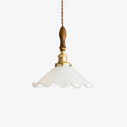 Questa Pendant Lamp Glass Wavy Shade Vintage Living Room-Neutral Decor