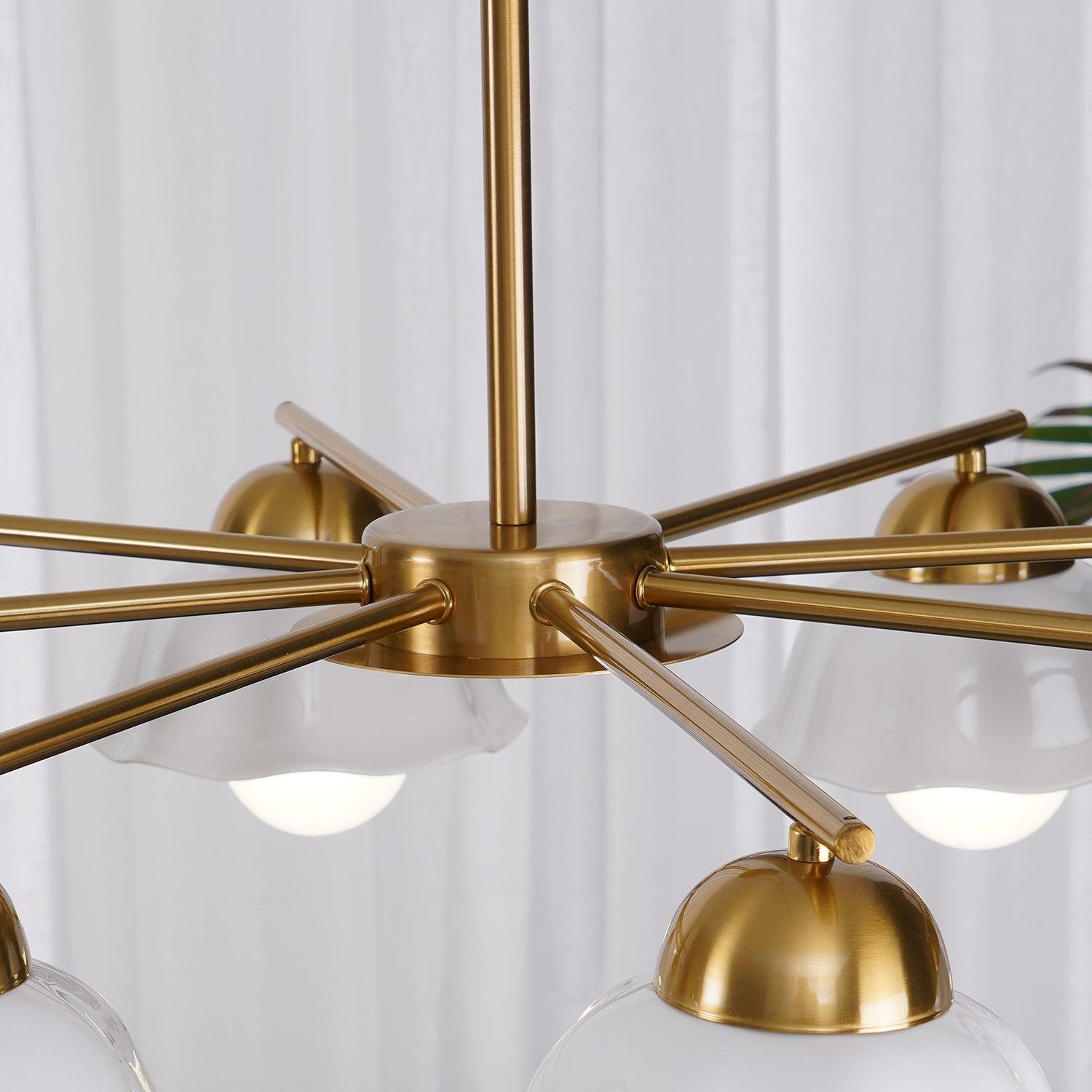 Zasila Nordic Art Flower Shade Ceramics Chandelier-Neutral Decor