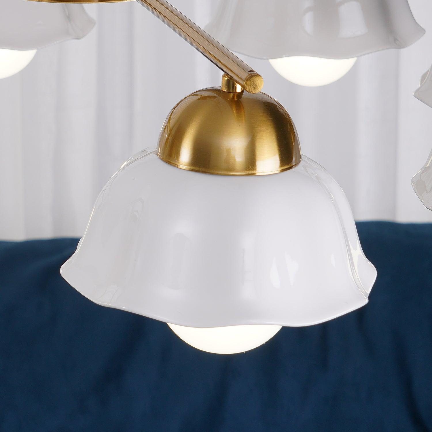 Zasila Nordic Art Flower Shade Ceramics Chandelier-Neutral Decor