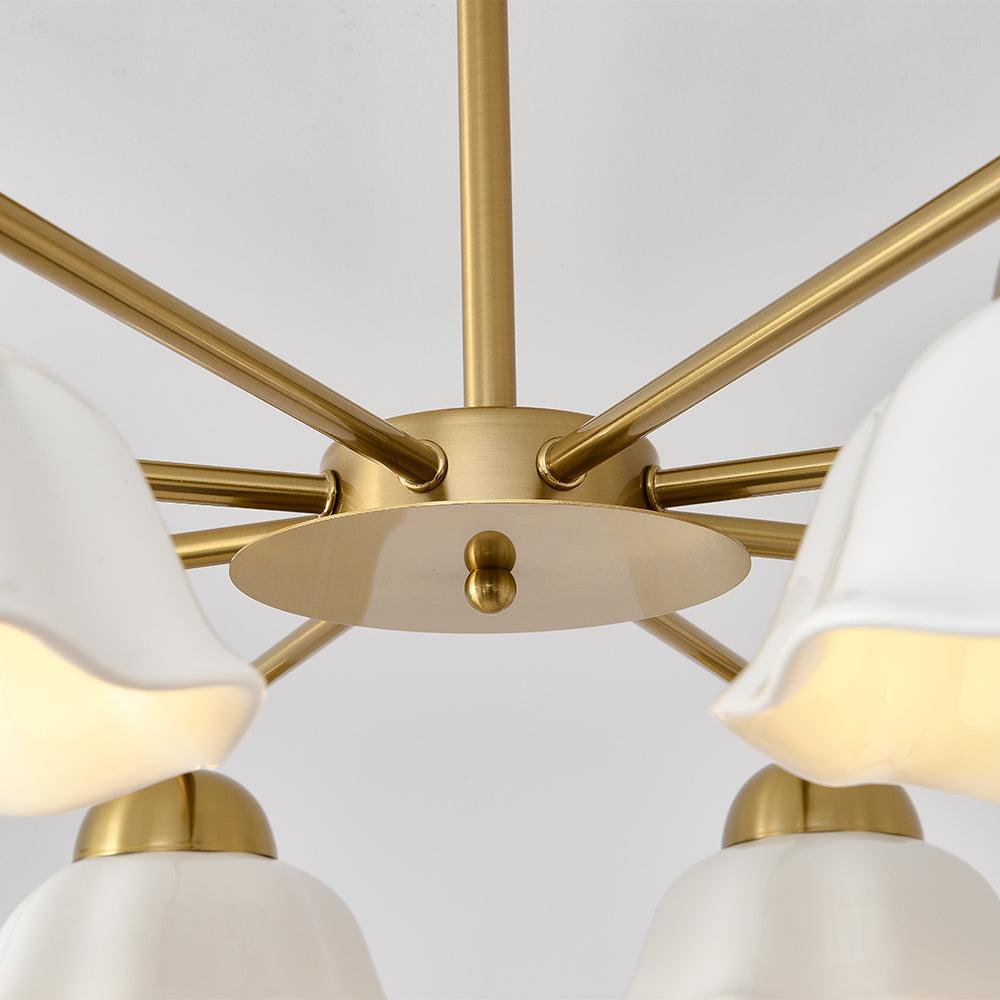 Zasila Nordic Art Flower Shade Ceramics Chandelier-Neutral Decor