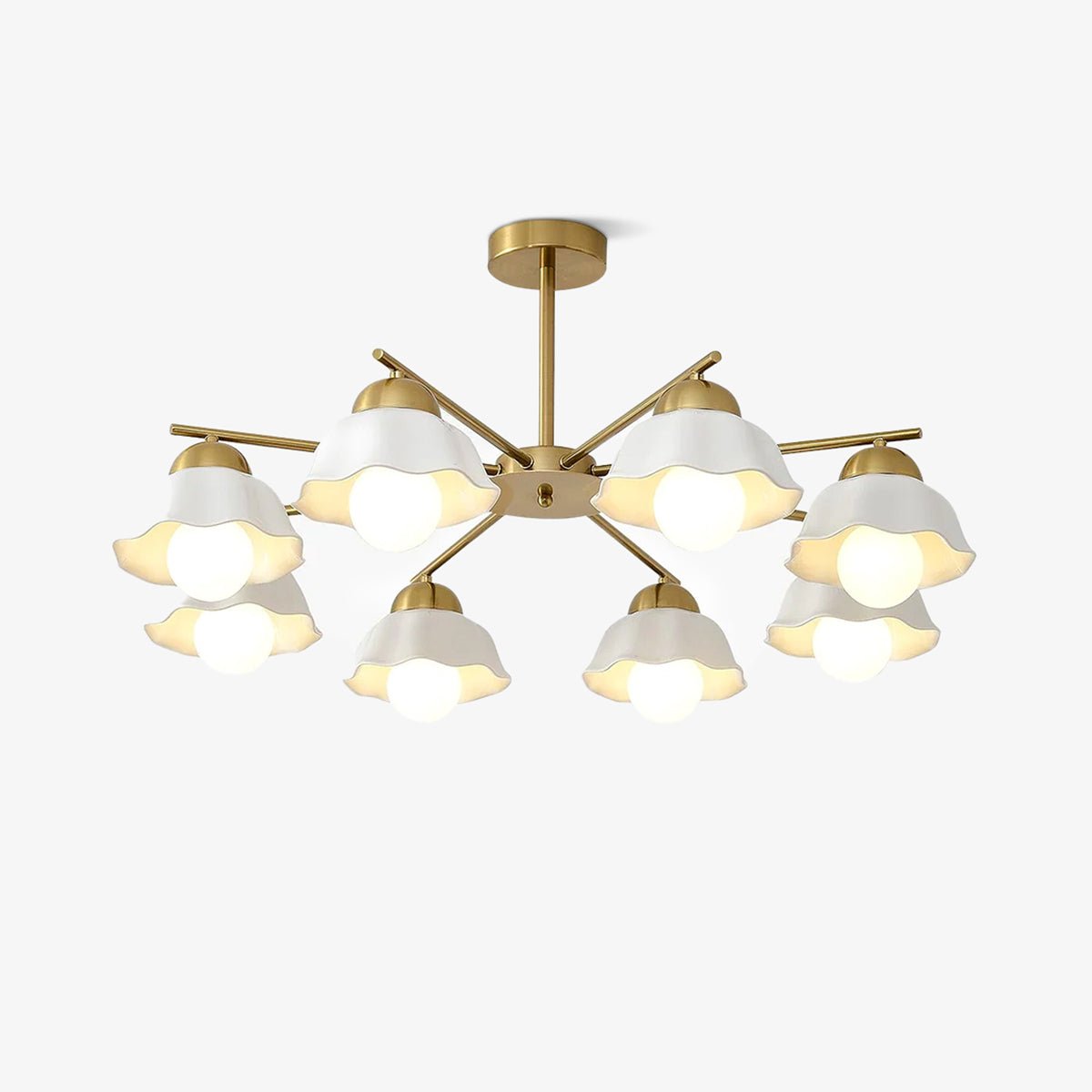 Zasila Nordic Art Flower Shade Ceramics Chandelier-Neutral Decor