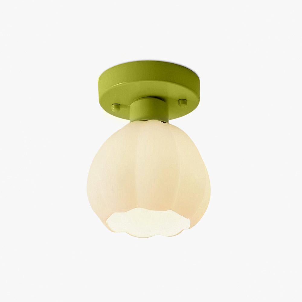 Zevinora Flower Shaded Glass Semi Flushmount Light-Neutral Decor