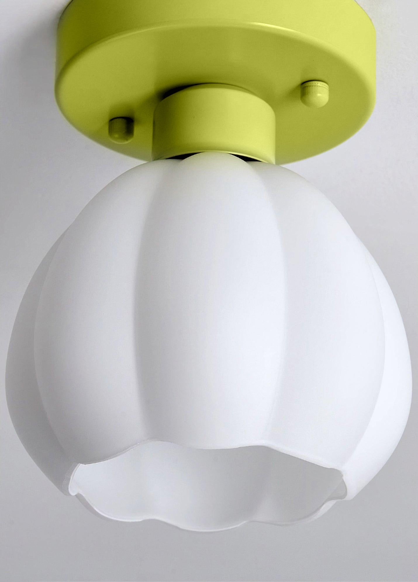 Zevinora Flower Shaded Glass Semi Flushmount Light-Neutral Decor