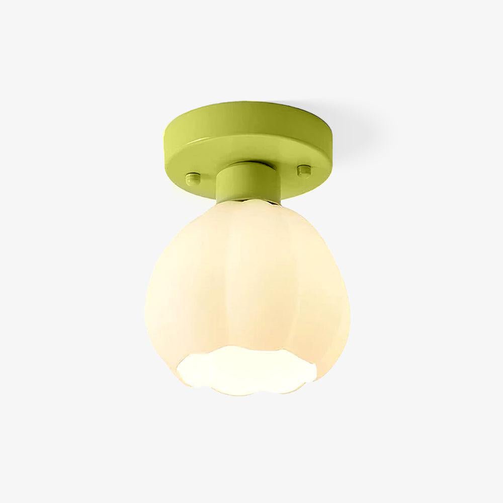 Zevinora Flower Shaded Glass Semi Flushmount Light-Neutral Decor