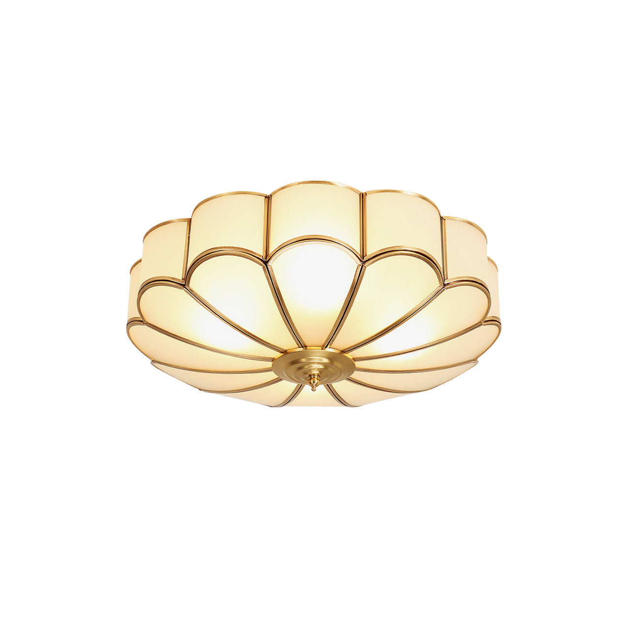 Viraean Flower Shape Brass Glass Ceiling Lamp-Neutral Decor