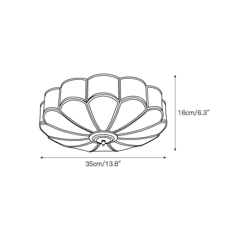 Viraean Flower Shape Brass Glass Ceiling Lamp-Neutral Decor