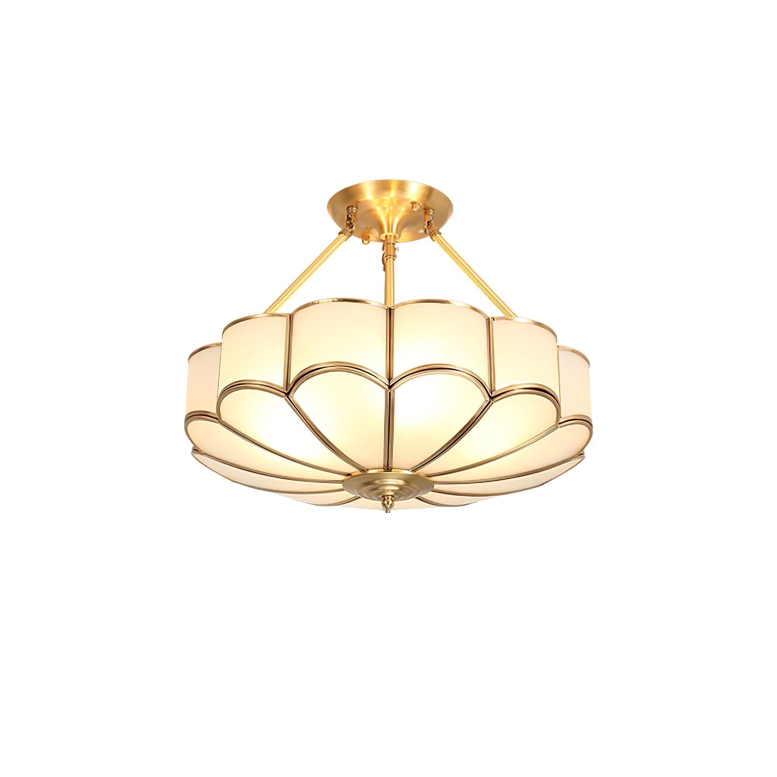 Levenor Ceiling Light Frosted Glass Petal Brass Art-Neutral Decor
