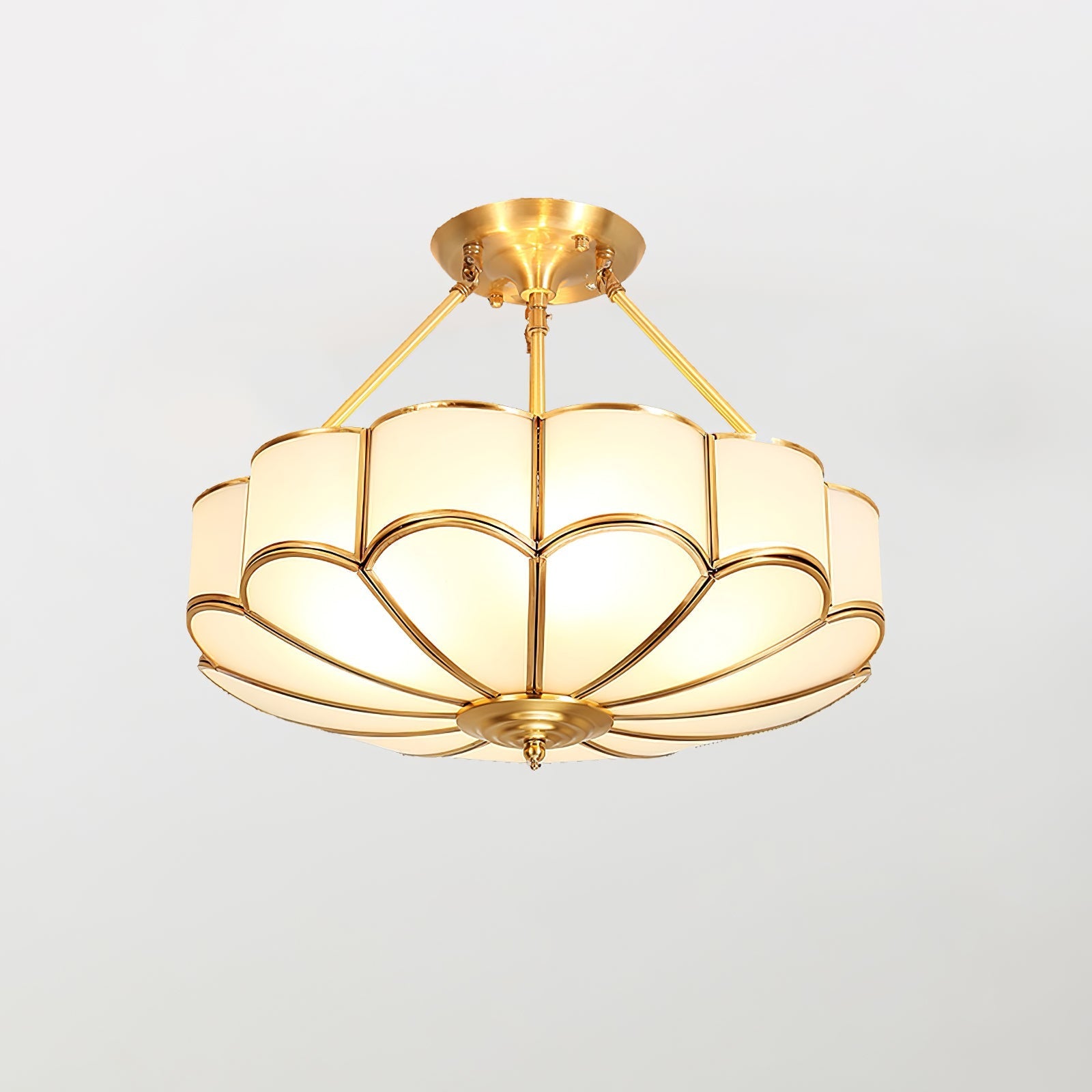 Levenor Ceiling Light Frosted Glass Petal Brass Art-Neutral Decor