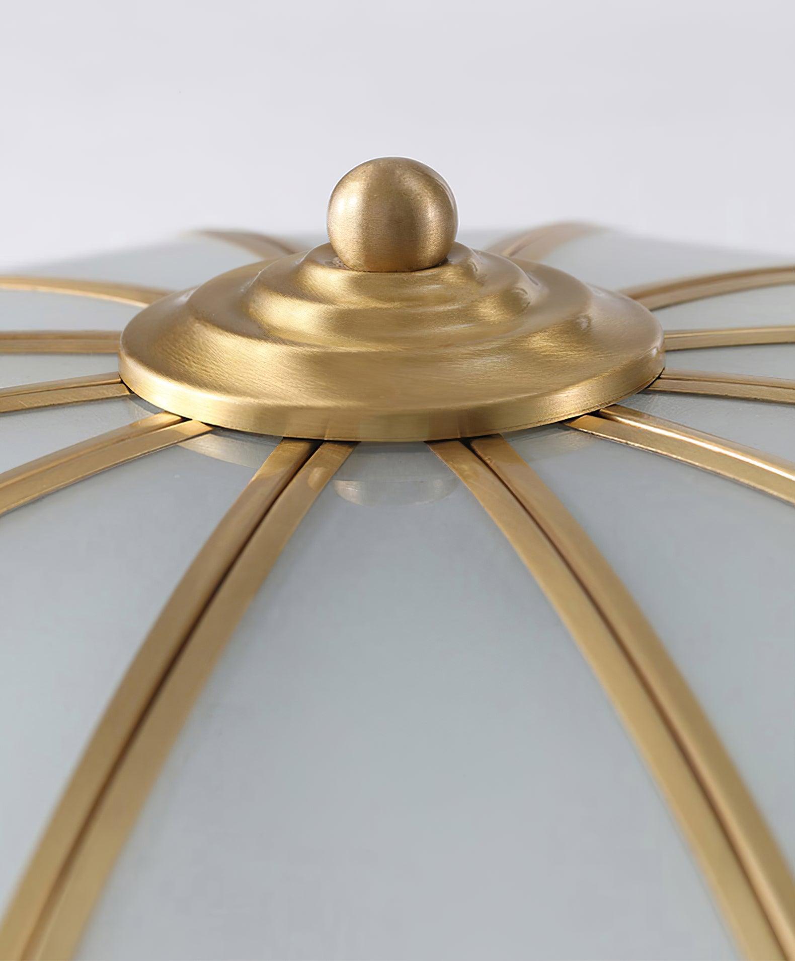 Lustra Ceiling Light Flower Shape Glass Brass-Neutral Decor