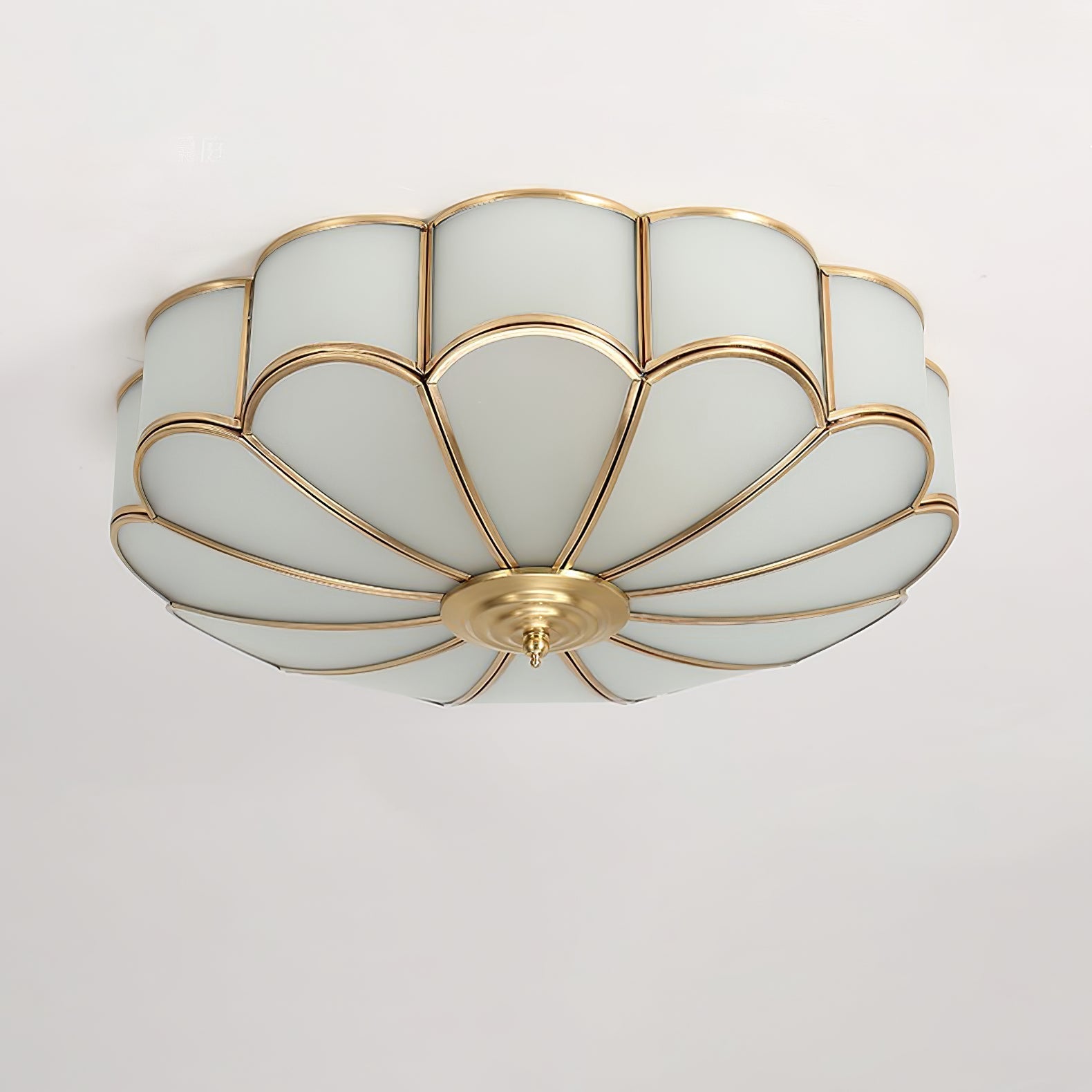 Lustra Ceiling Light Flower Shape Glass Brass-Neutral Decor