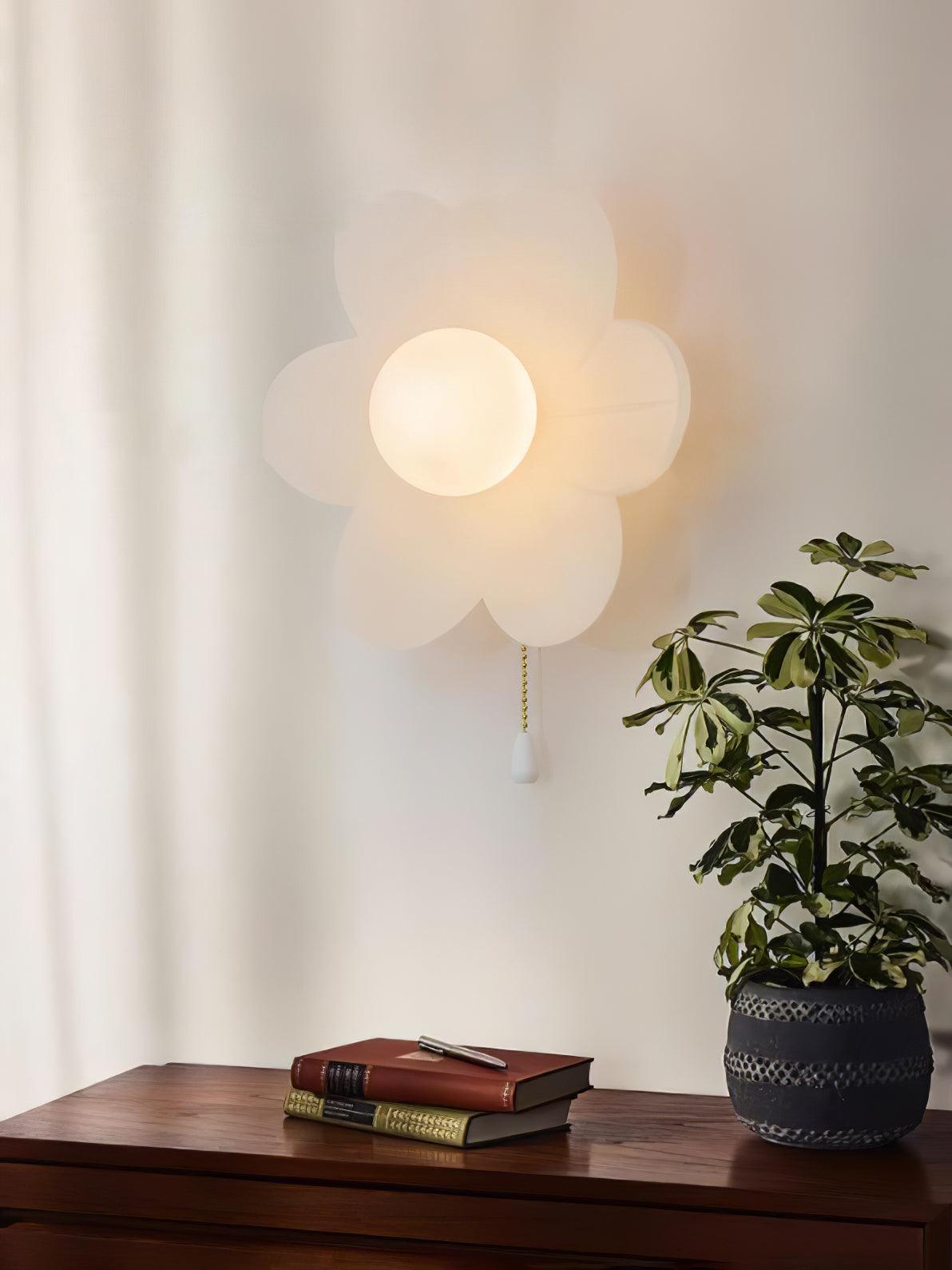 Bov Nordic Art Flowers Resin Wall Lamp-Neutral Decor