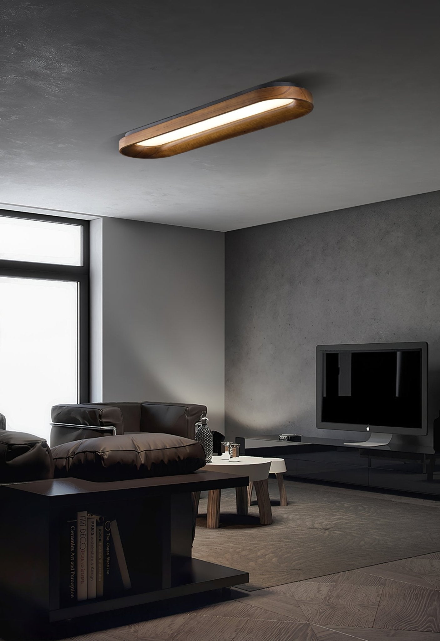 Zatalel Modern Minimalist Flowing Cloud Wood Ceiling Lamp-Neutral Decor