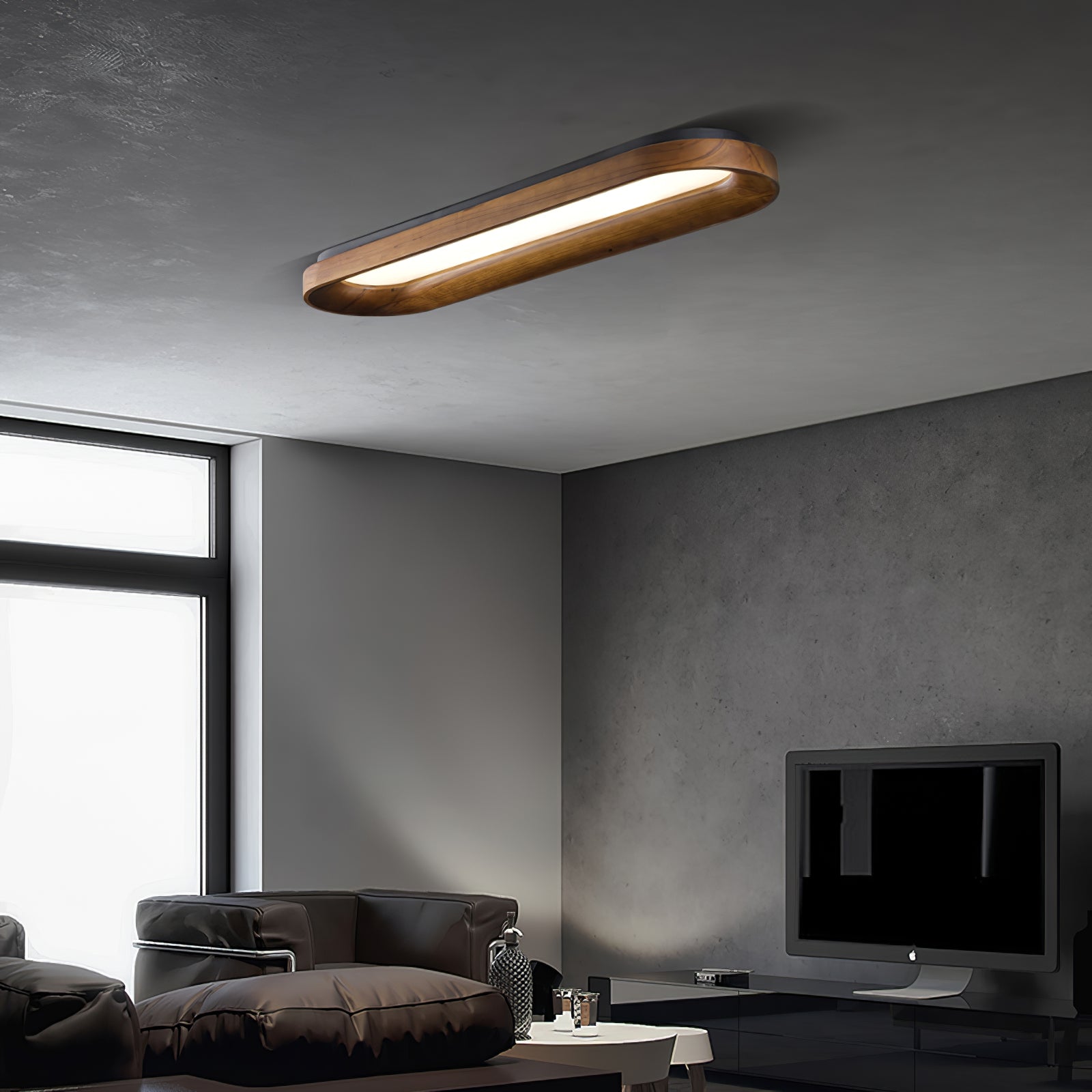 Zatalel Modern Minimalist Flowing Cloud Wood Ceiling Lamp-Neutral Decor