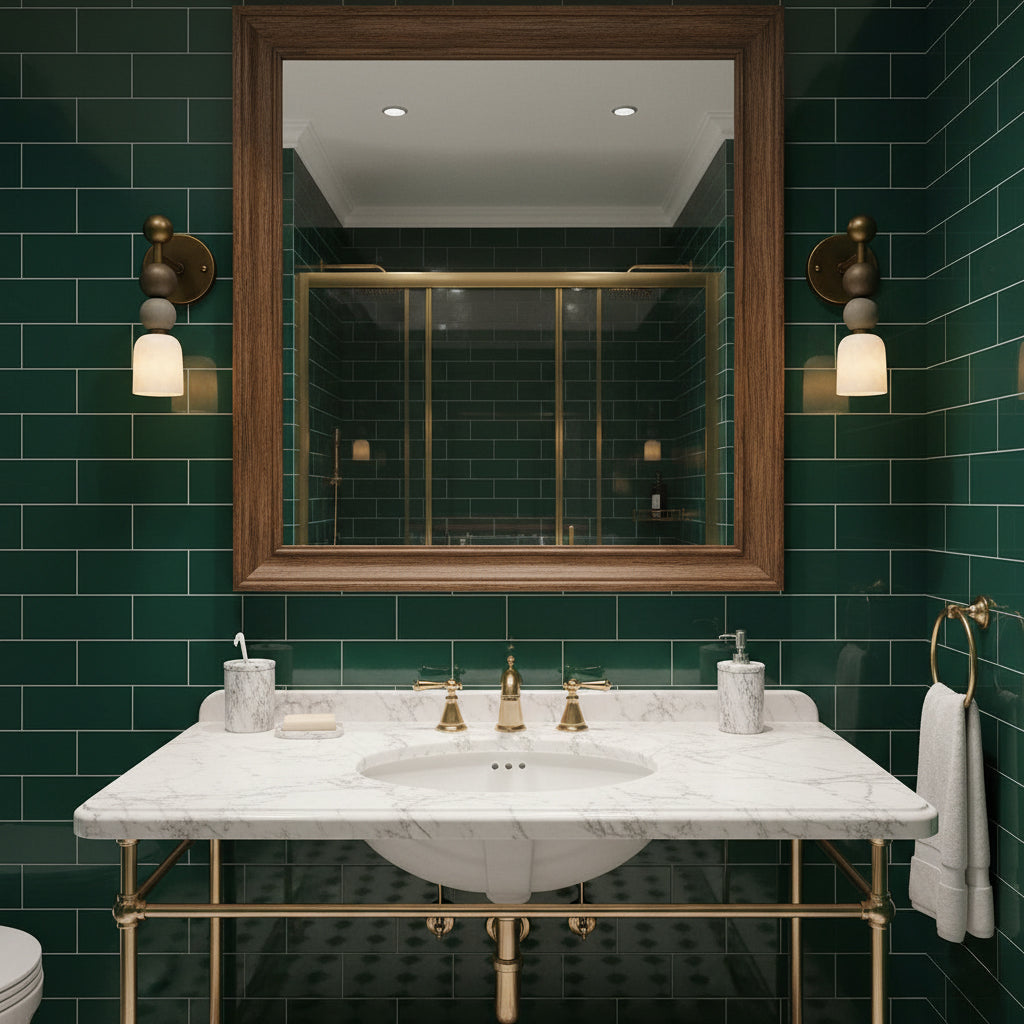 Comparison of the antique brass and white finish options.