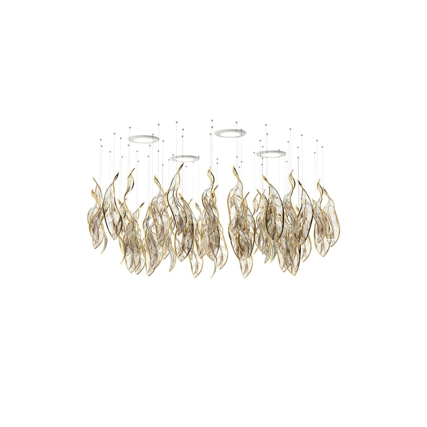 Lustra Chandelier Cascading Leaf Luxe-Neutral Decor