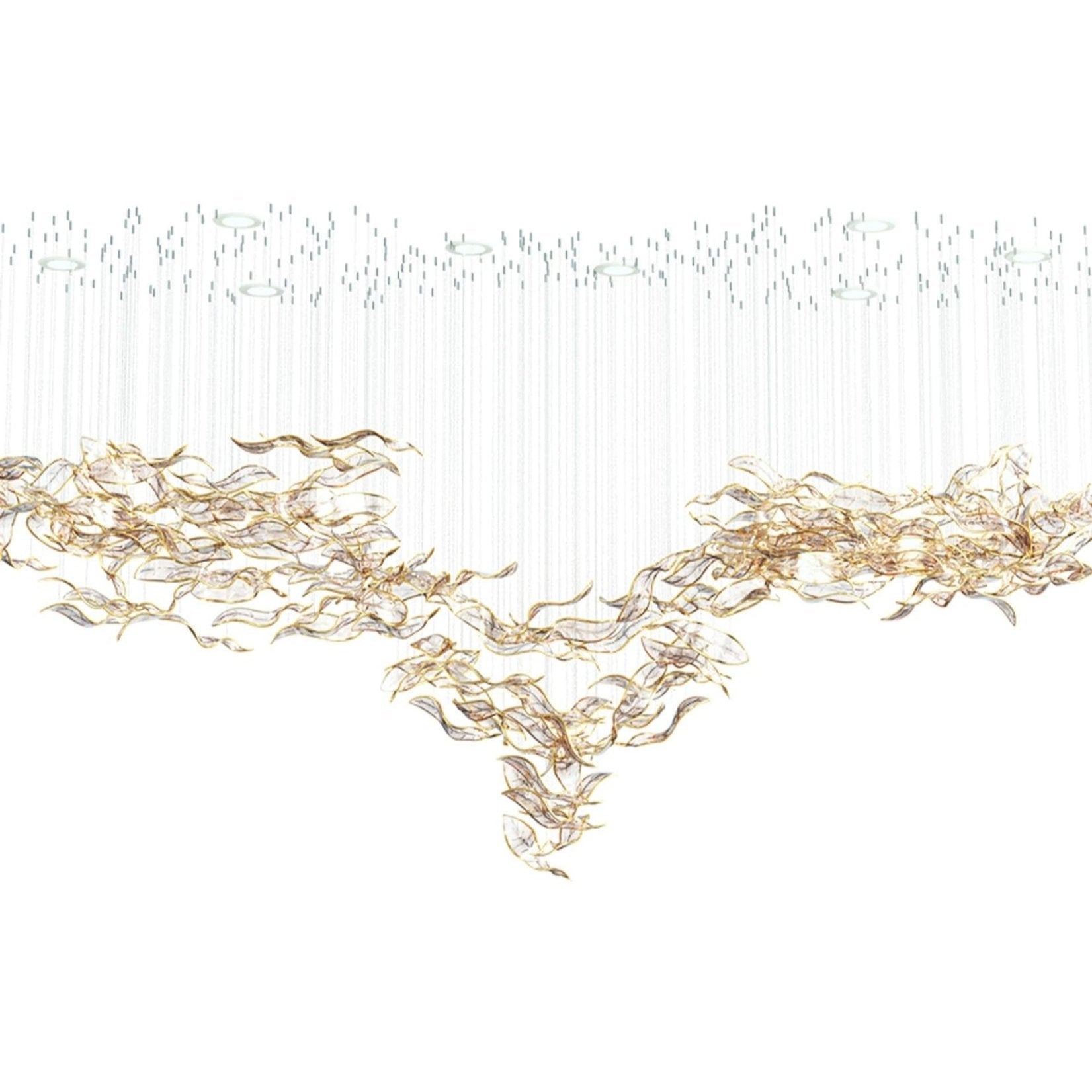 Lustra Chandelier Cascading Leaf Luxe-Neutral Decor