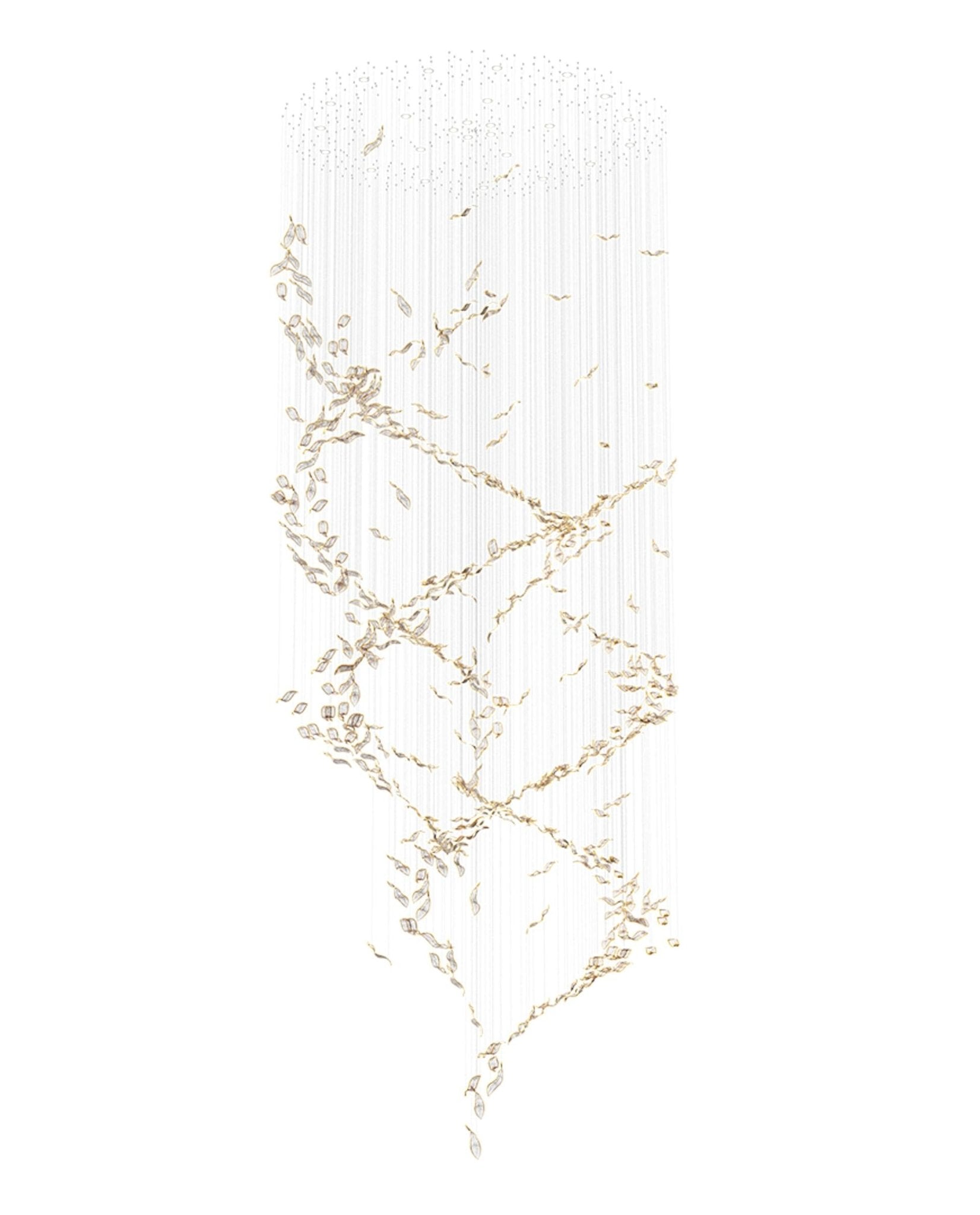 Lustra Chandelier Cascading Leaf Luxe-Neutral Decor