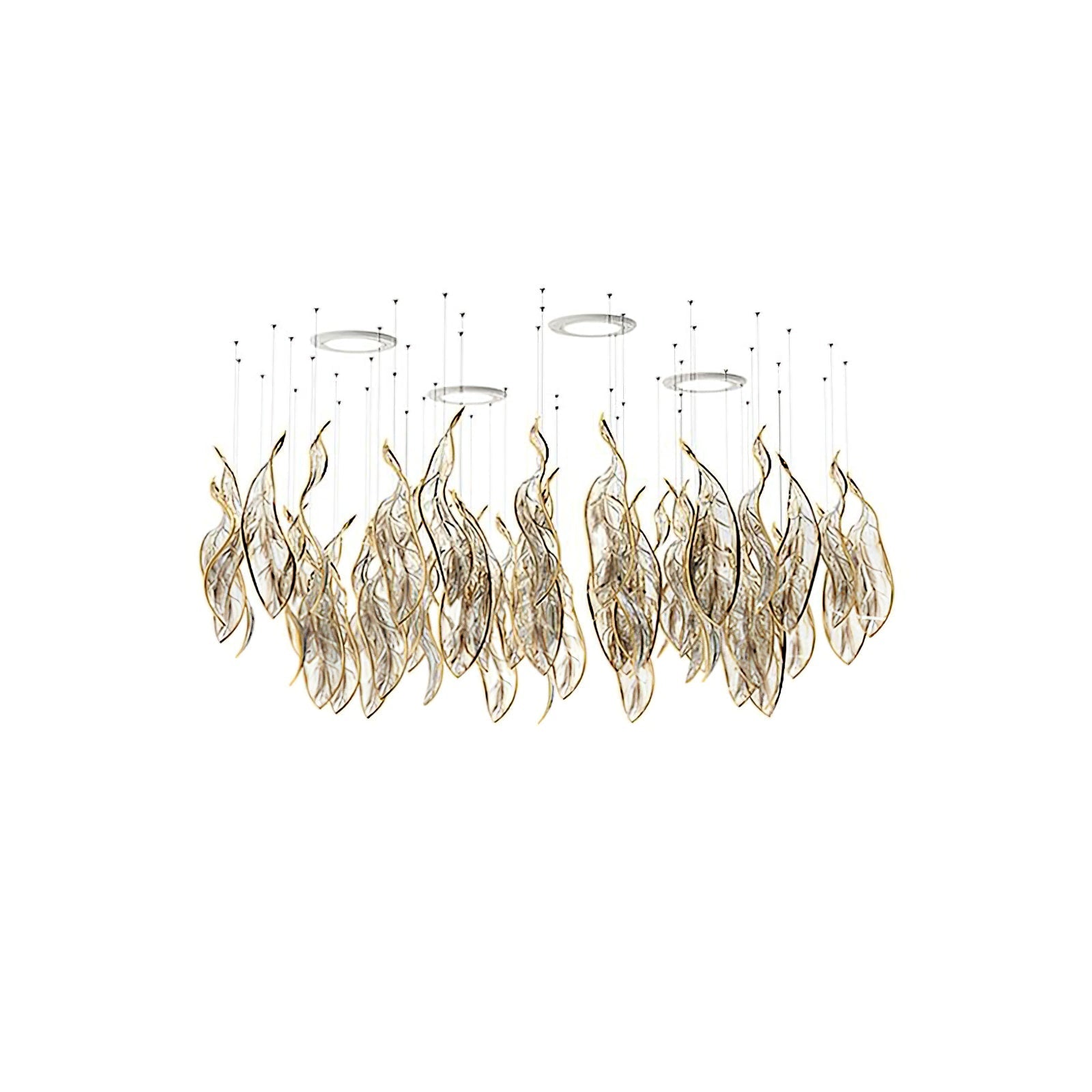 Lustra Chandelier Cascading Leaf Luxe-Neutral Decor