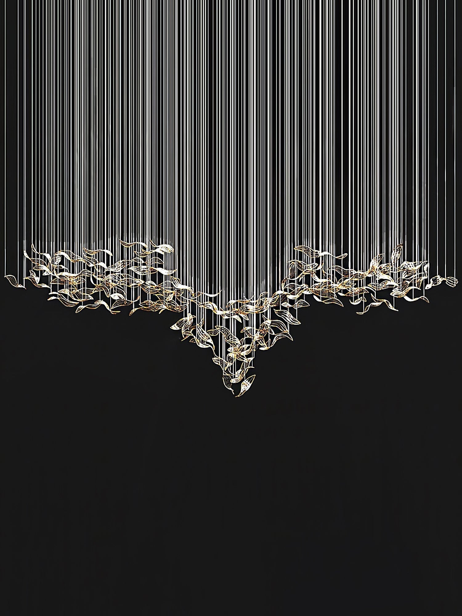 Lustra Chandelier Cascading Leaf Luxe-Neutral Decor