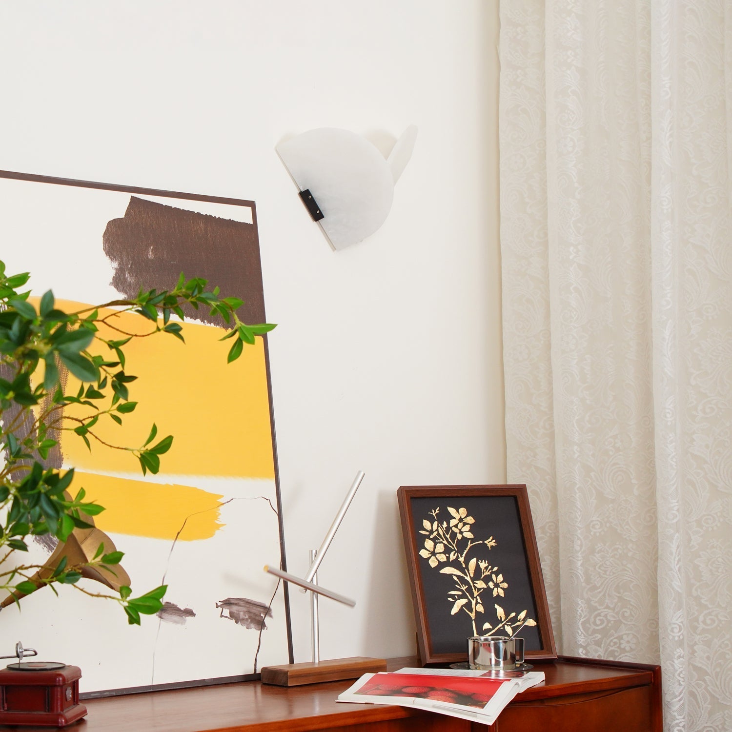Pase Heart Alabaster Wall Light-Neutral Decor