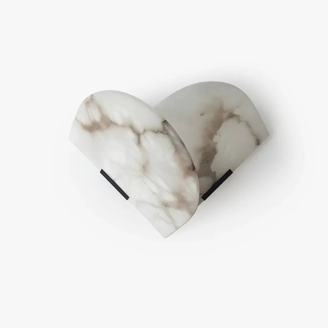 Pase Heart Alabaster Wall Light-Neutral Decor