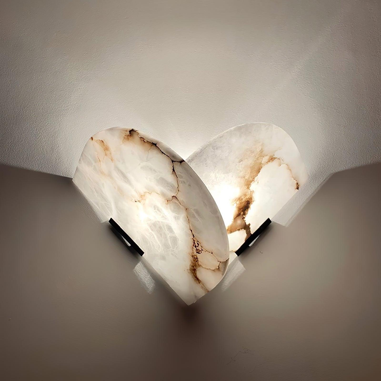 Pase Heart Alabaster Wall Light-Neutral Decor