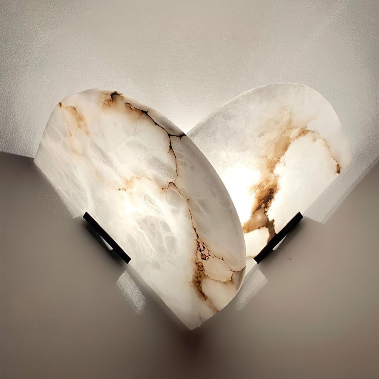 Pase Heart Alabaster Wall Light-Neutral Decor