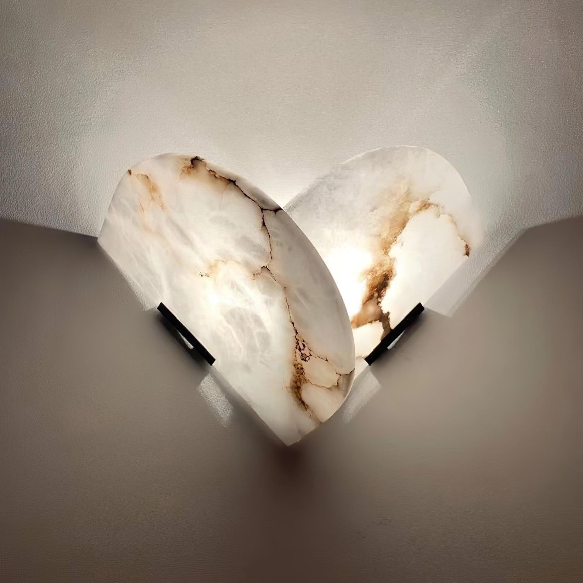 Pase Heart Alabaster Wall Light-Neutral Decor