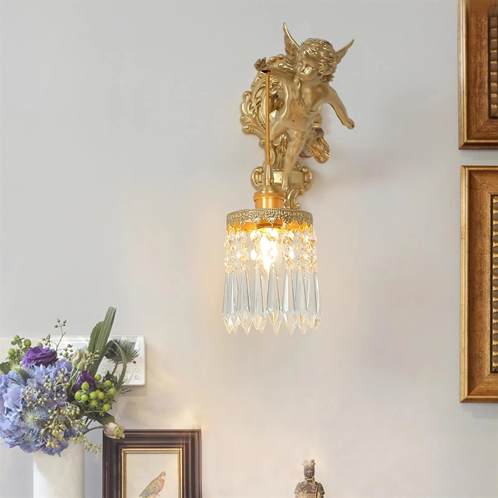 Bex Flying Angel Glass Wall Light-Neutral Decor
