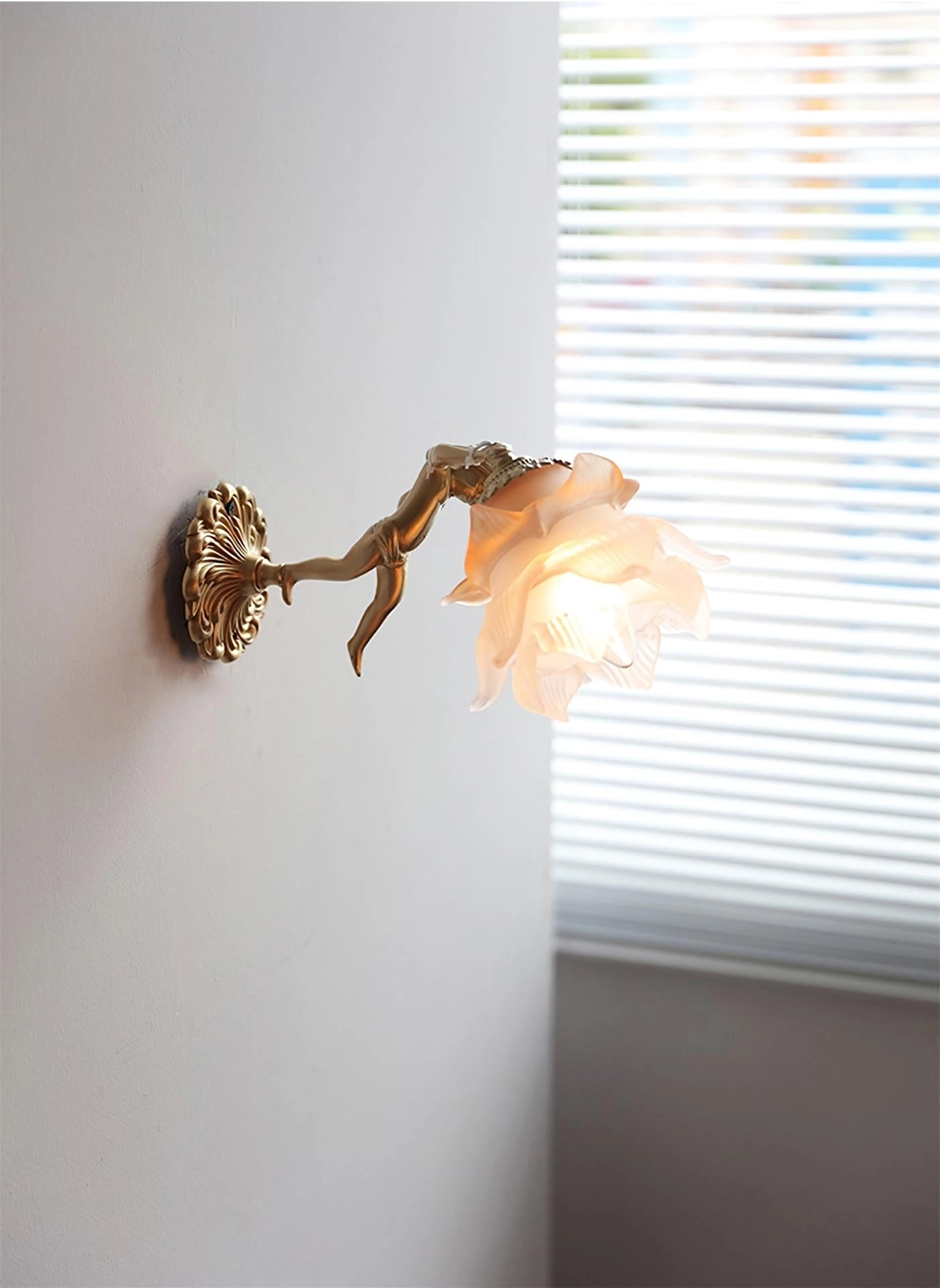 Bex Flying Angel Glass Wall Light-Neutral Decor