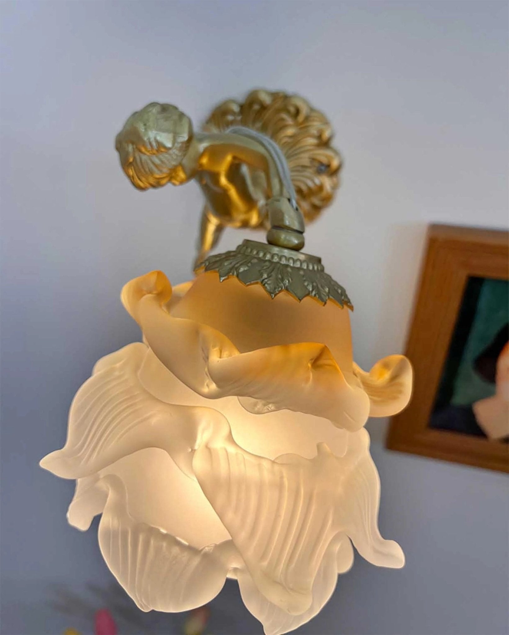 Bex Flying Angel Glass Wall Light-Neutral Decor