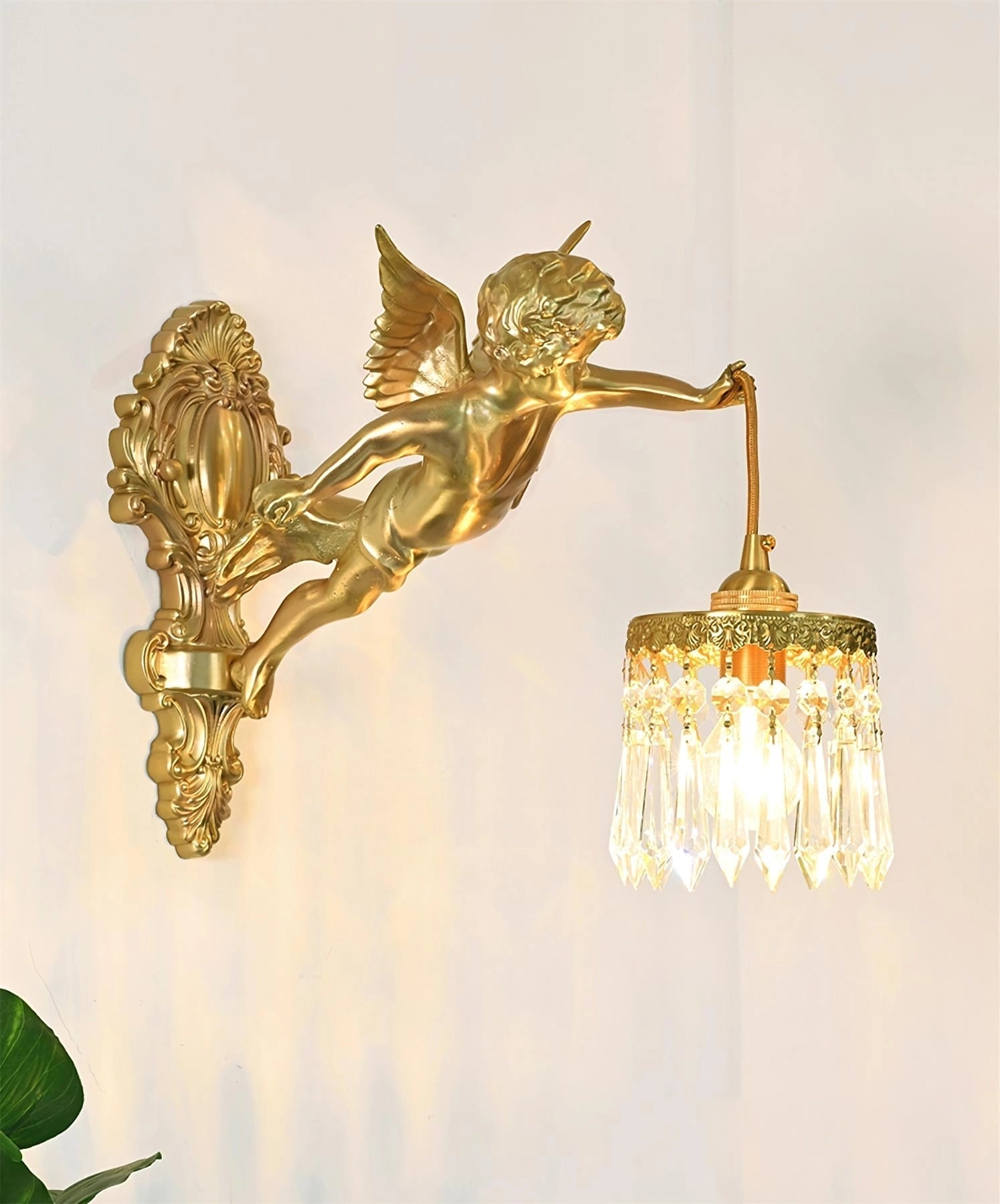 Bex Flying Angel Glass Wall Light-Neutral Decor