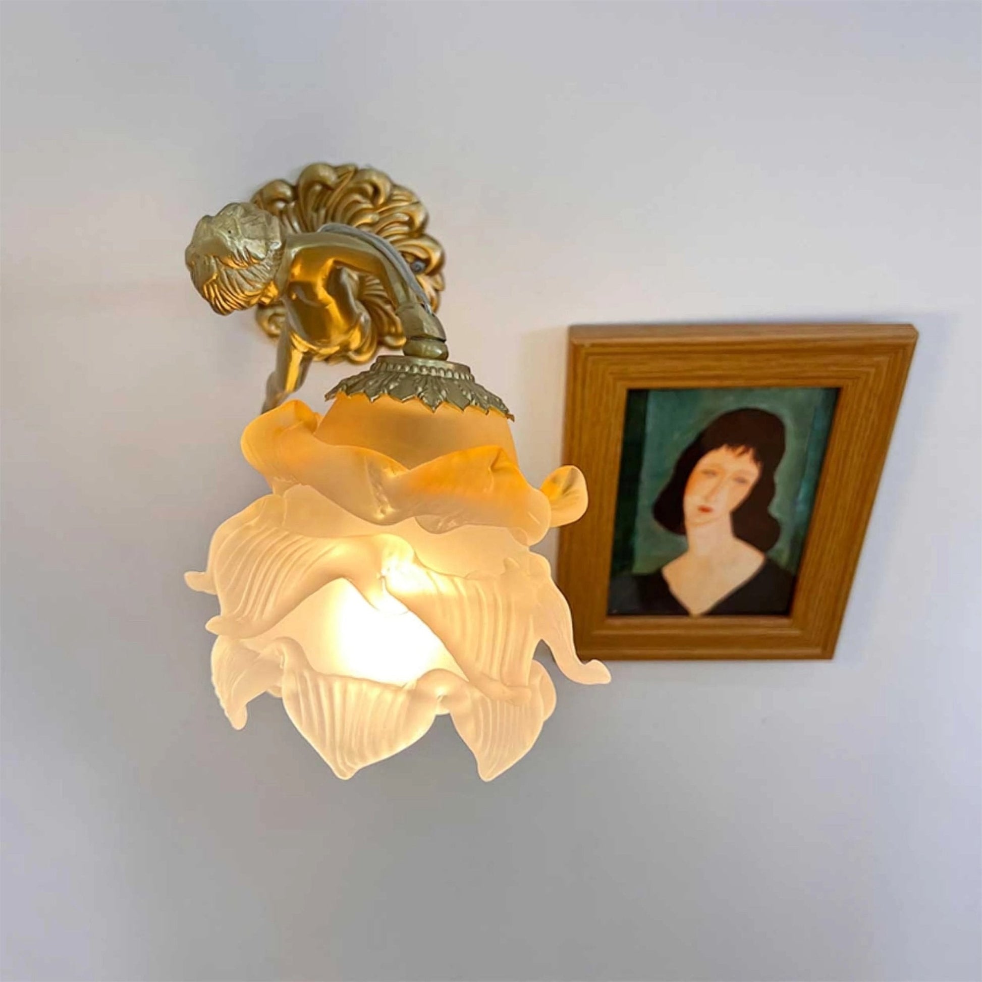 Bex Flying Angel Glass Wall Light-Neutral Decor