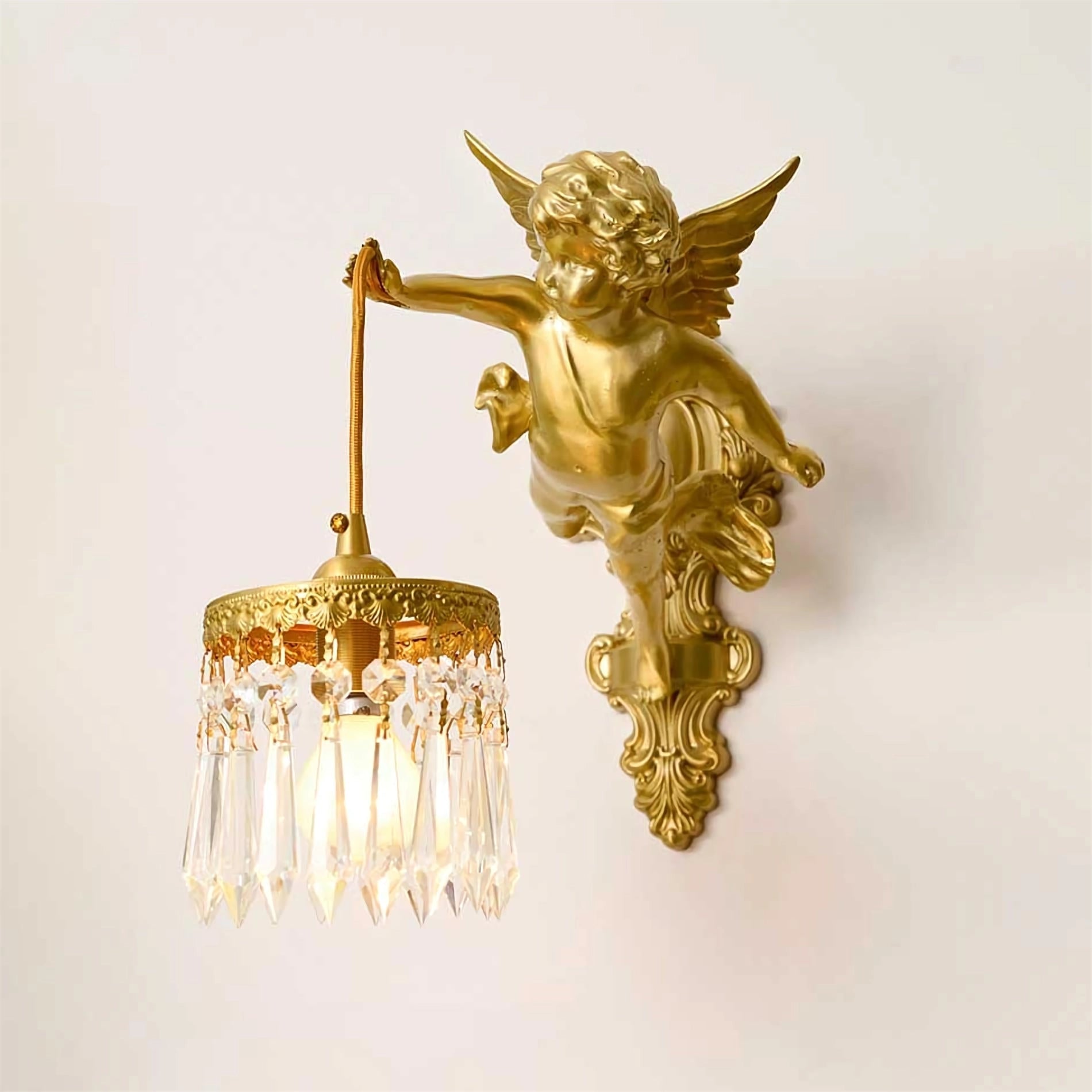Bex Flying Angel Glass Wall Light-Neutral Decor