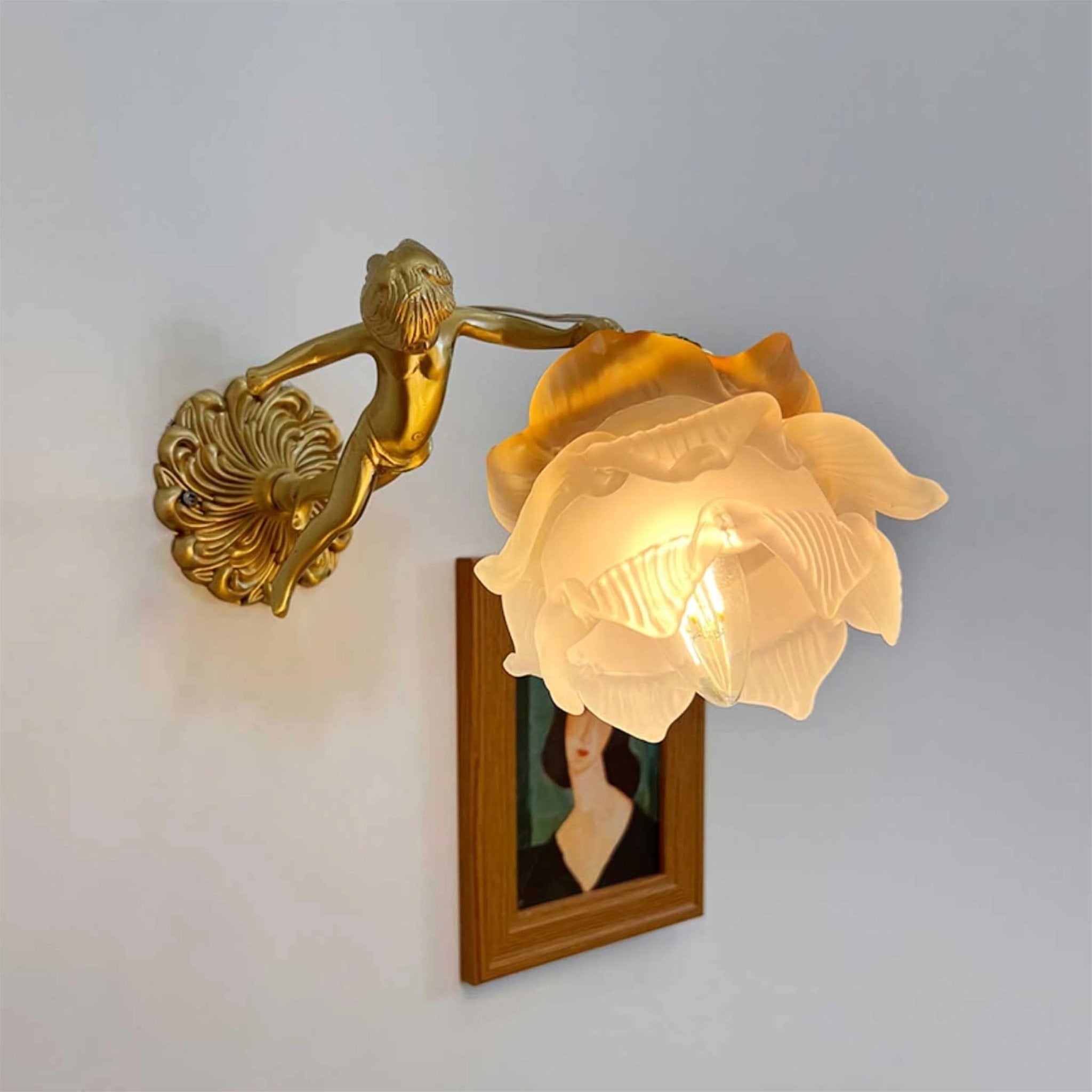 Bex Flying Angel Glass Wall Light-Neutral Decor